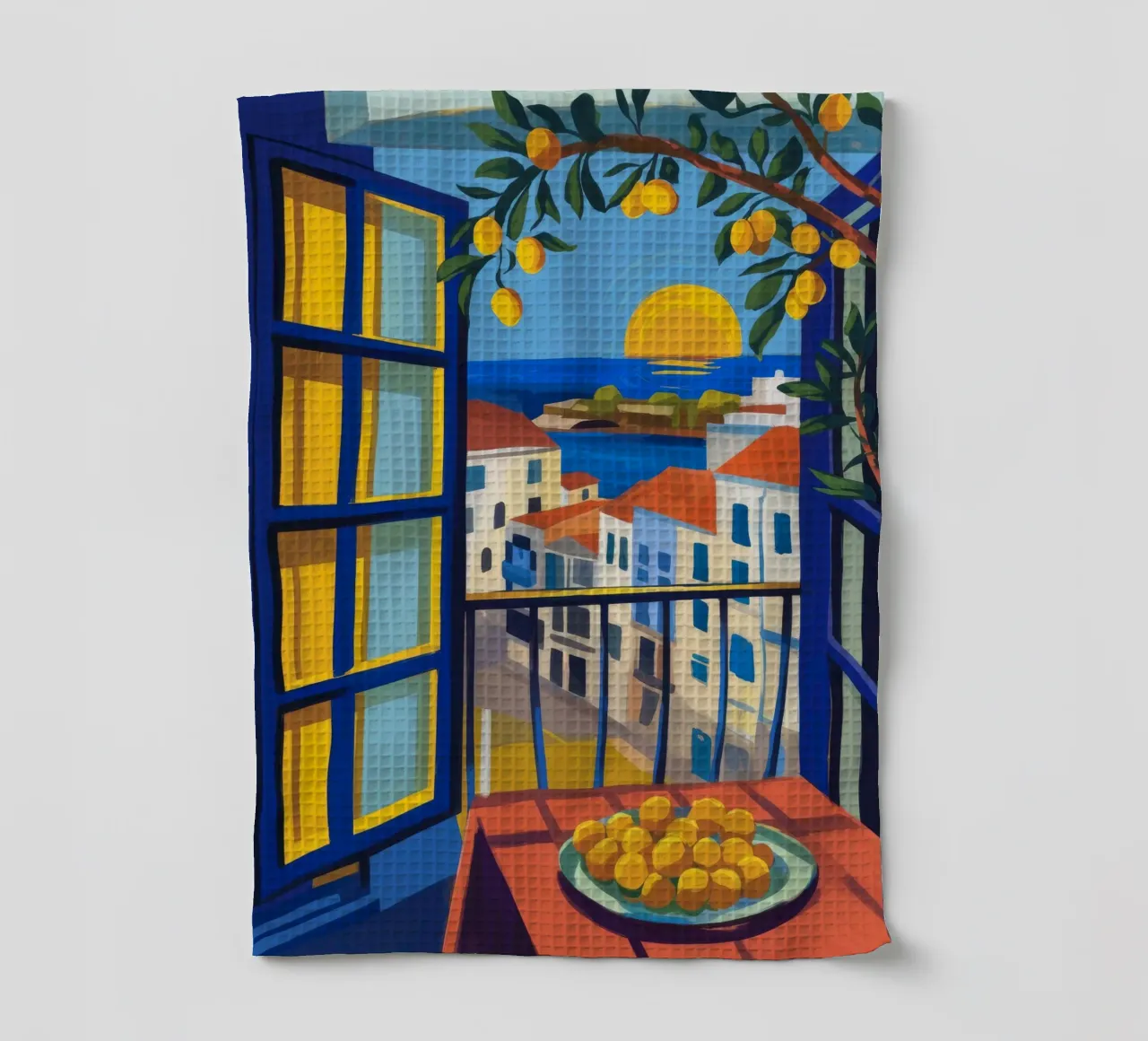 Balcone al tramonto canovaccio da cucina da Artie Shifa