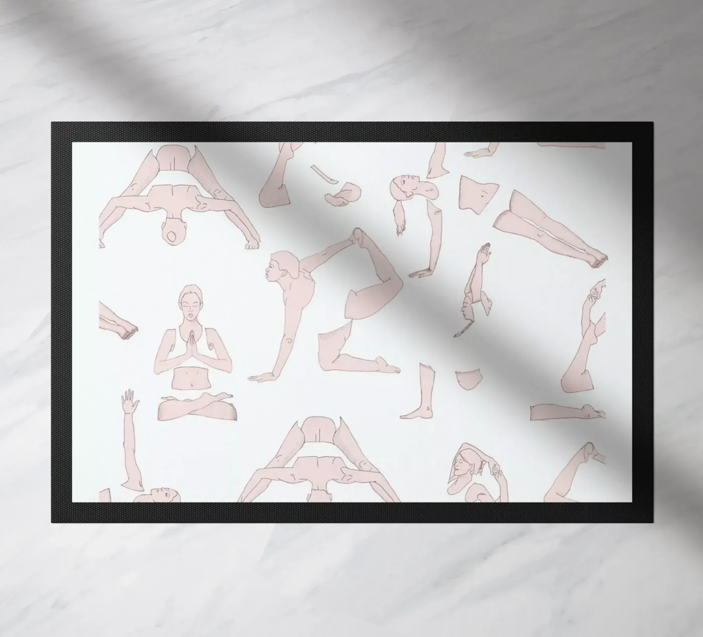 Yoga Practice 1 doormat by Sandra De Leon