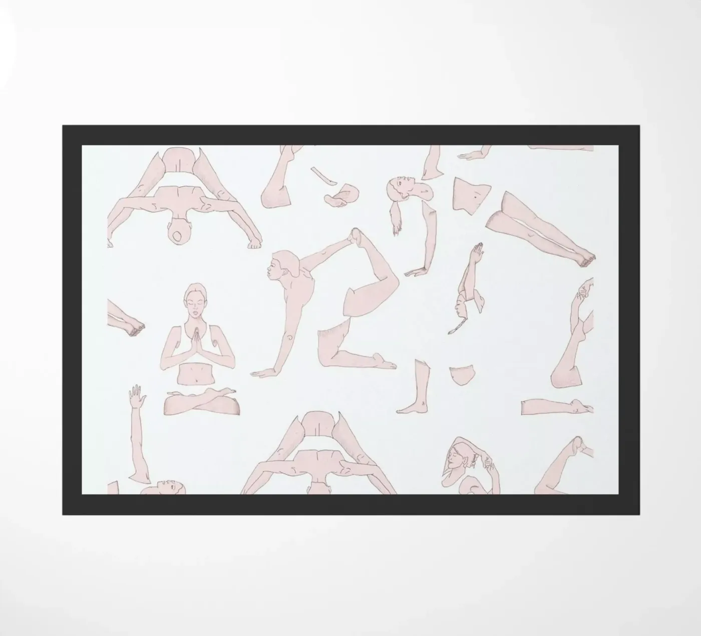 Yoga Practice 1 doormat by Sandra De Leon
