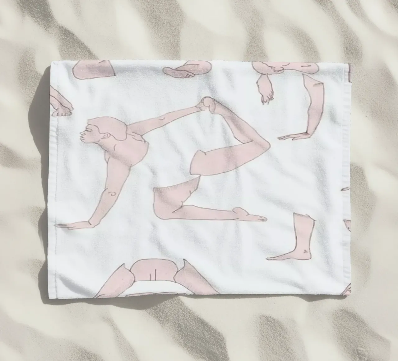 Yoga Practice 1 beach towel by Sandra De Leon