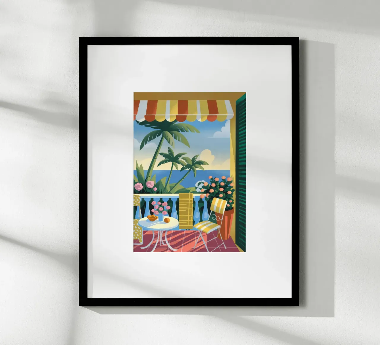 Colazione tropicale poster con telaio in alluminio da Artie Shifa