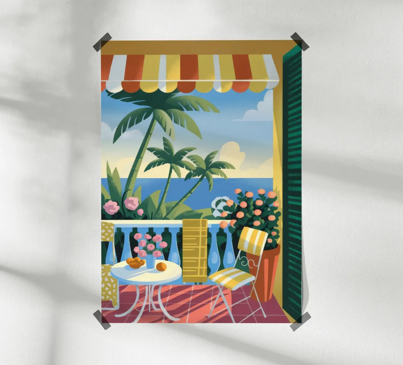Colazione tropicale poster con telaio in alluminio da Artie Shifa