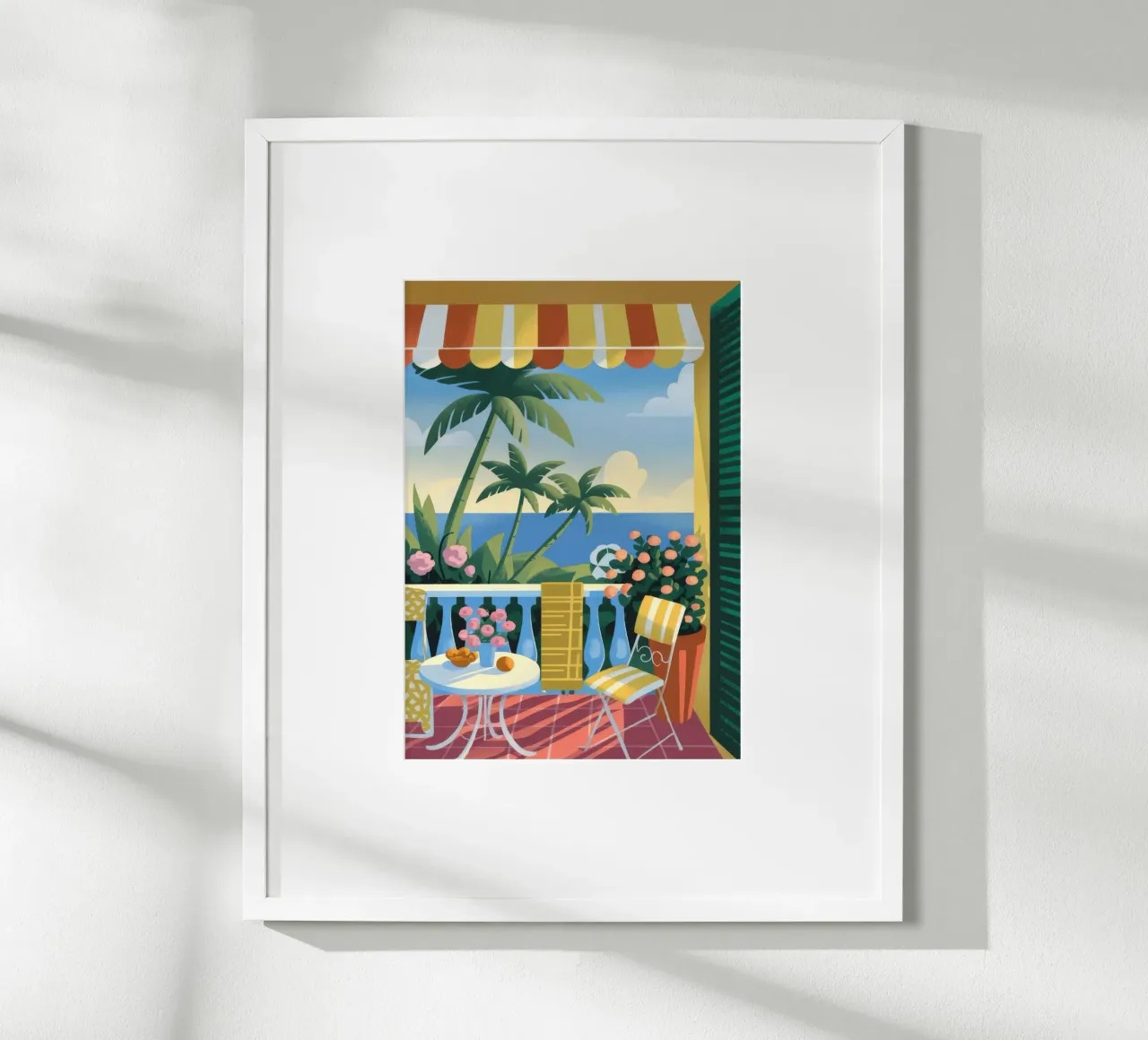 Colazione tropicale poster con telaio in alluminio da Artie Shifa