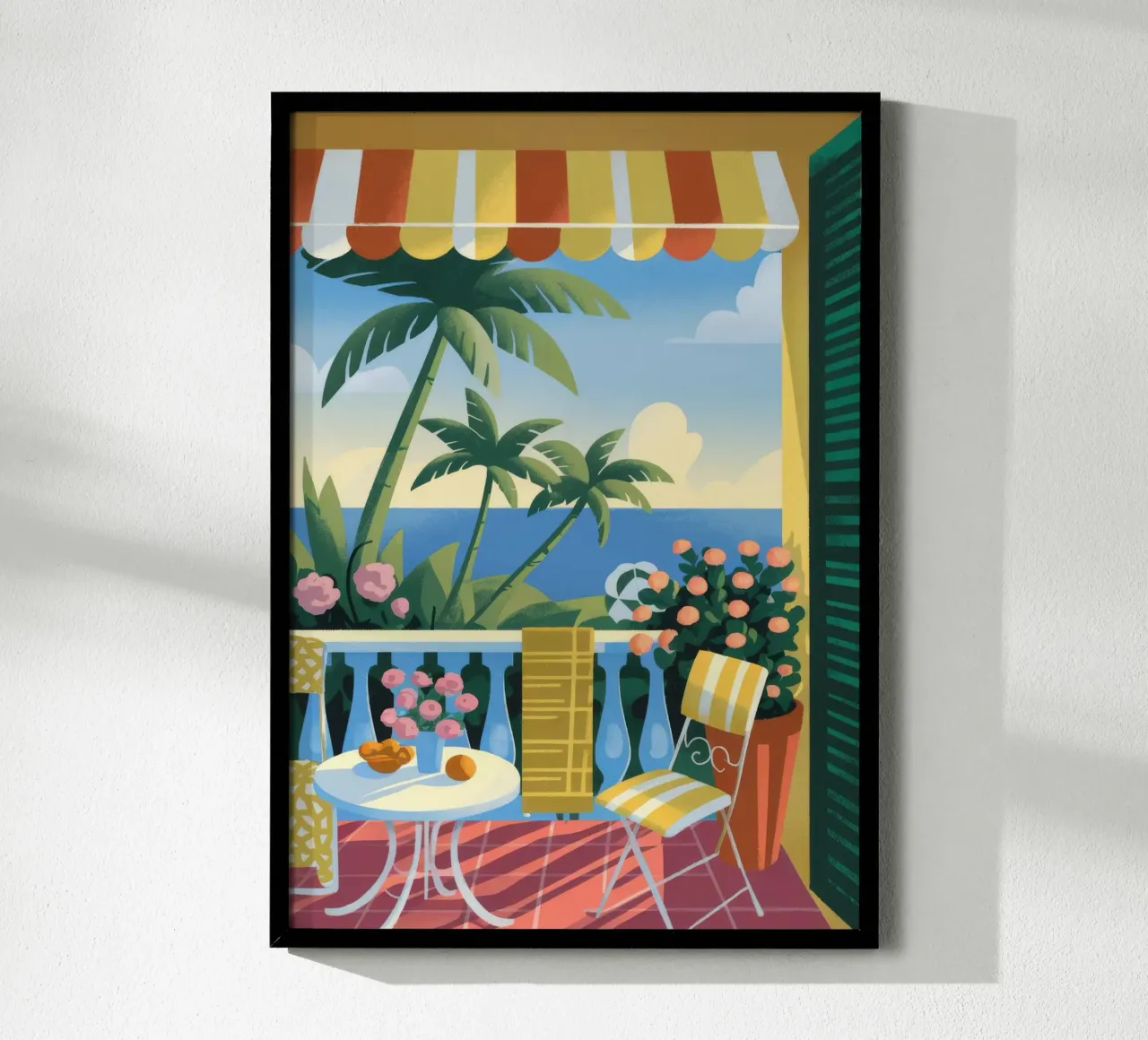 Colazione tropicale poster con telaio in alluminio da Artie Shifa