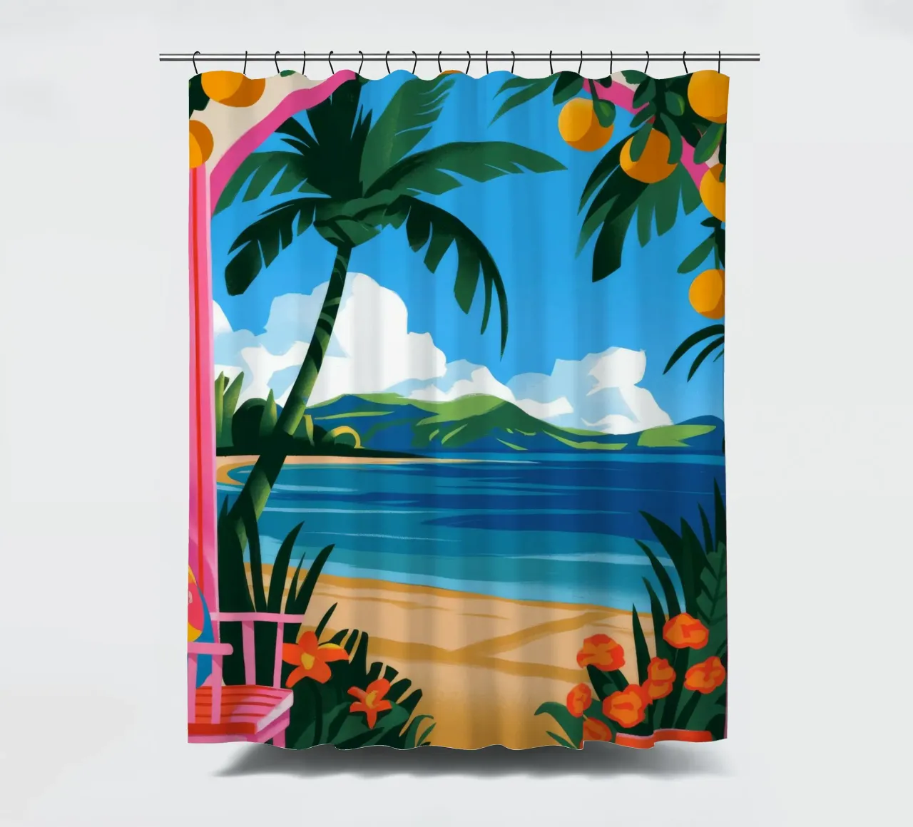 Tropical Escape shower curtain by Artie Shifa