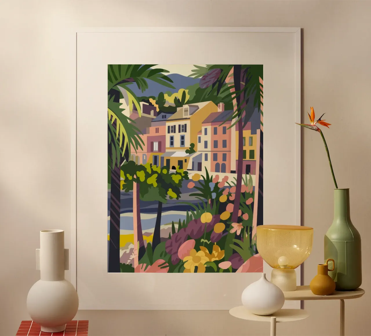 Città tropicale poster con telaio in plastica da Artie Shifa
