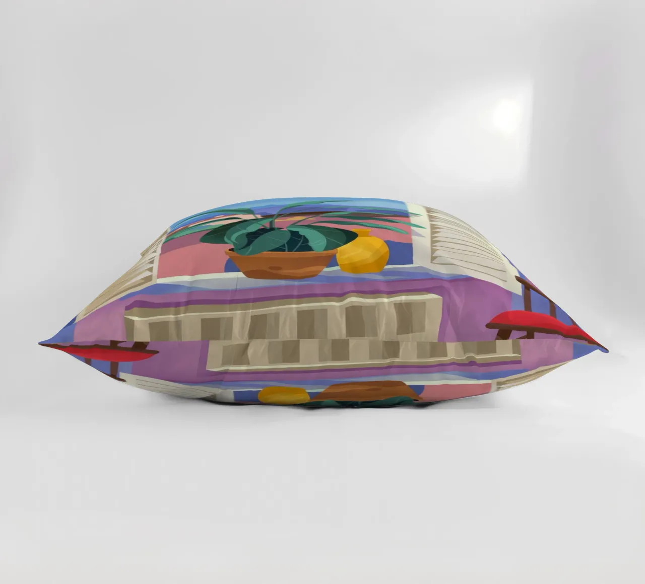 Tropical View decorative cushion by Artie Shifa