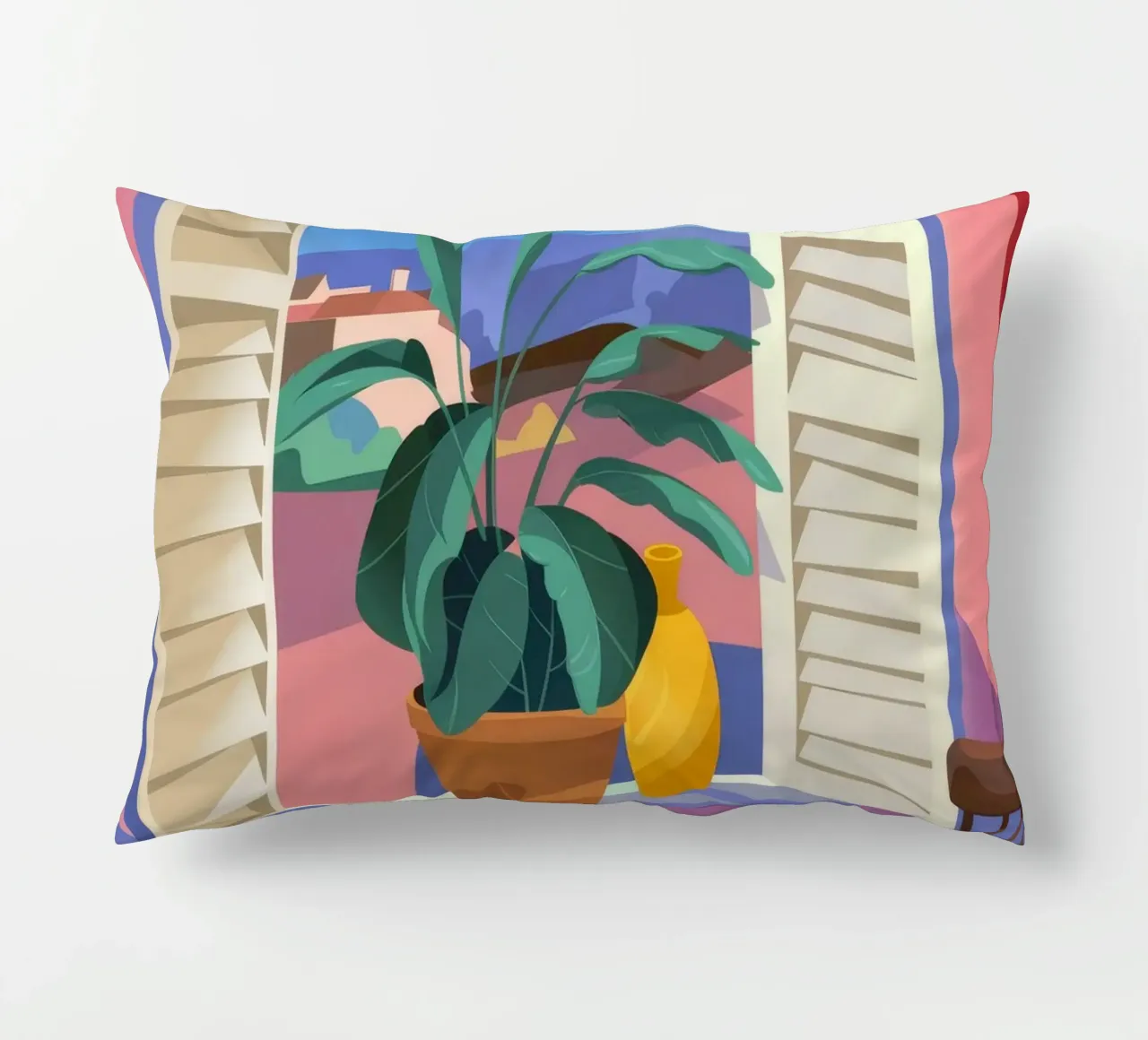 Tropical View decorative cushion by Artie Shifa
