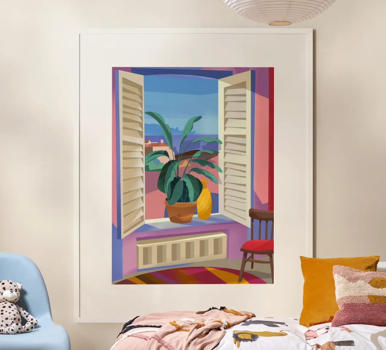 Vue tropicale poster avec cadre en plastique de Artie Shifa