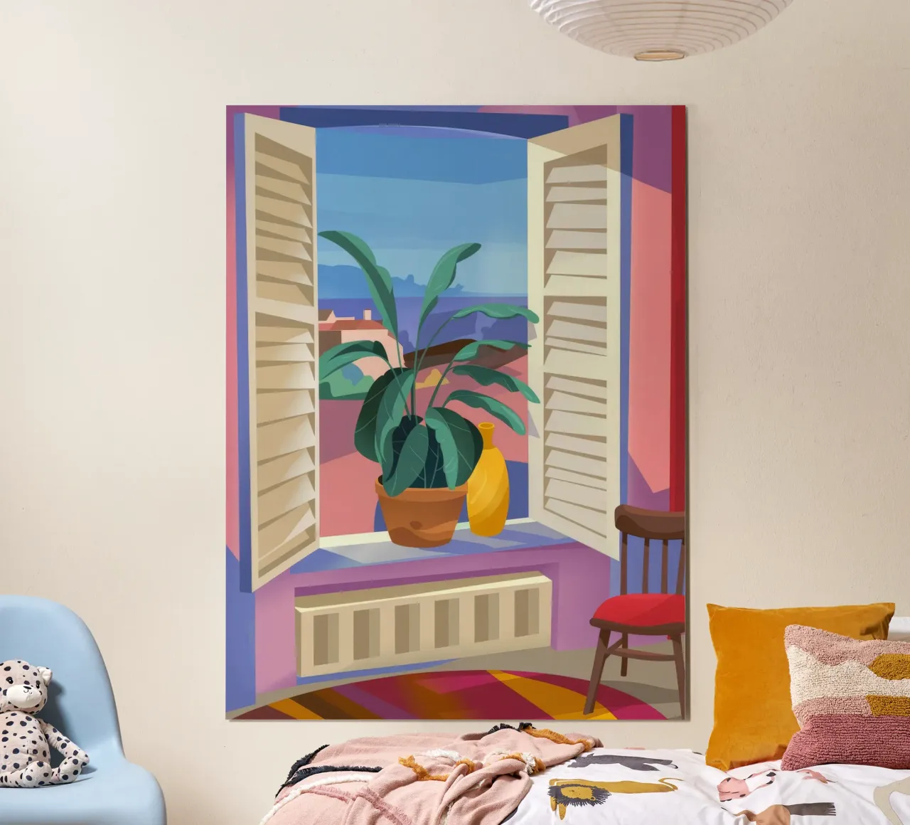 Vue tropicale poster avec cadre en plastique de Artie Shifa