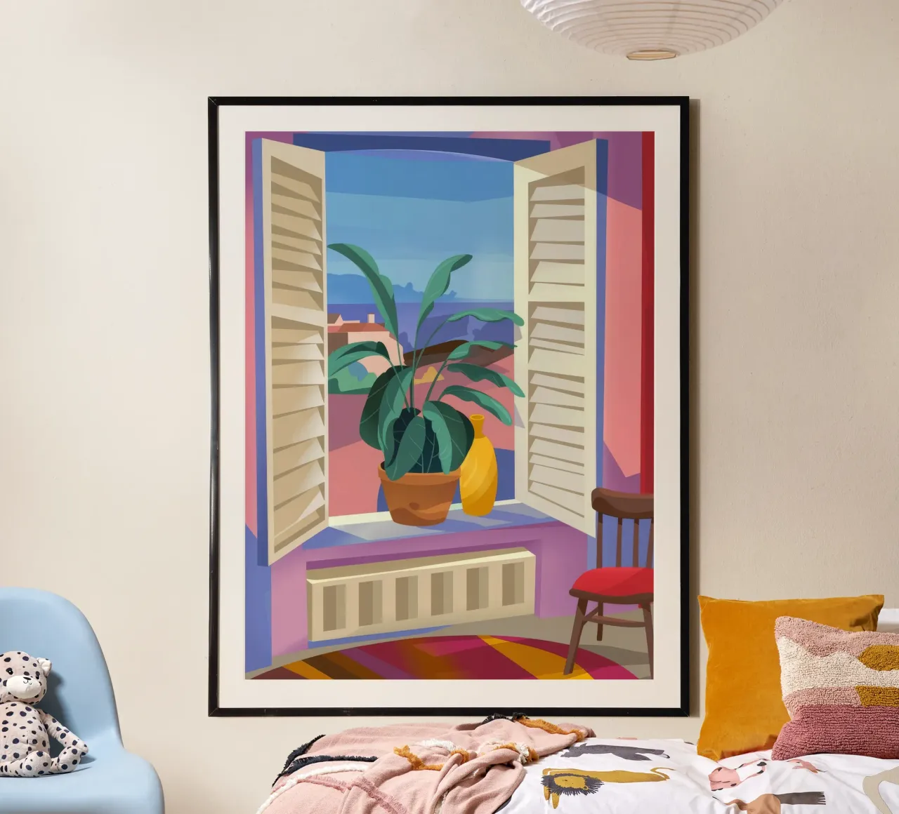 Vue tropicale poster avec cadre en plastique de Artie Shifa
