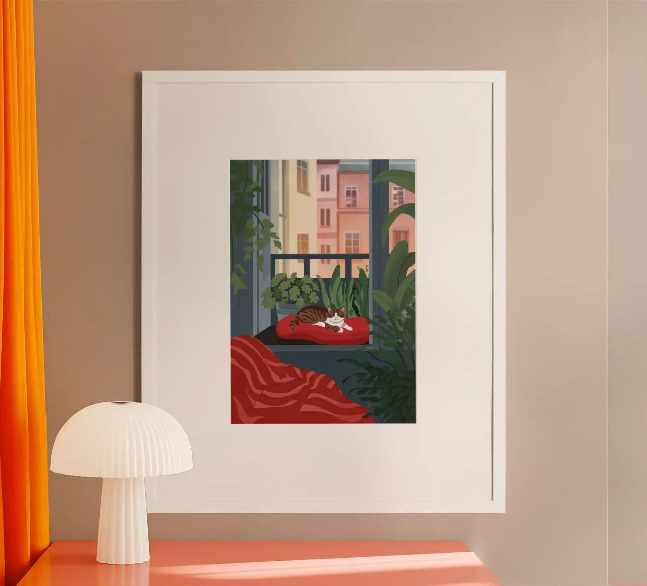 Serenità urbana poster con telaio in plastica da Artie Shifa