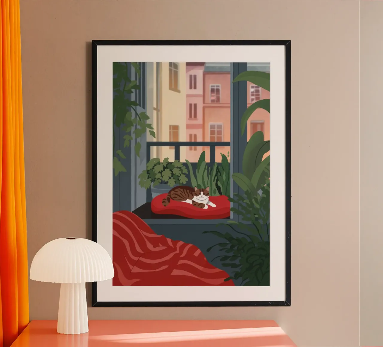 Serenità urbana poster con telaio in plastica da Artie Shifa