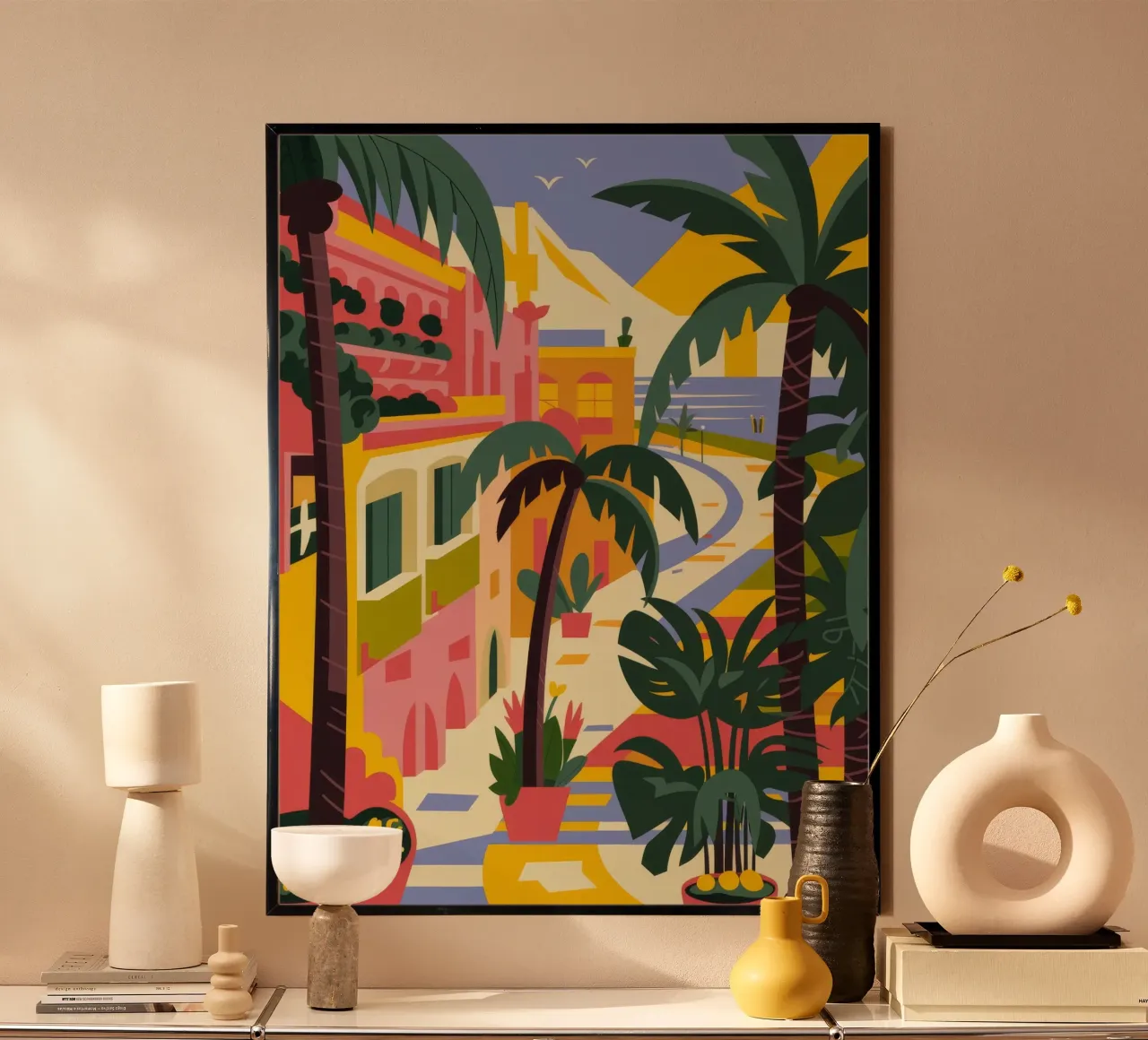 Strade vivaci poster con telaio in plastica da Artie Shifa