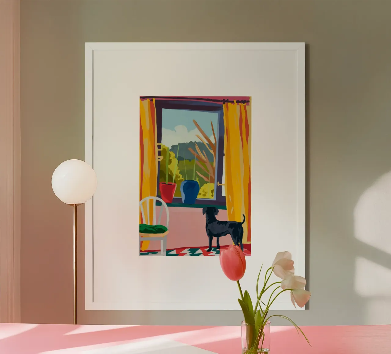 Vue de la fenêtre poster avec cadre en plastique de Artie Shifa