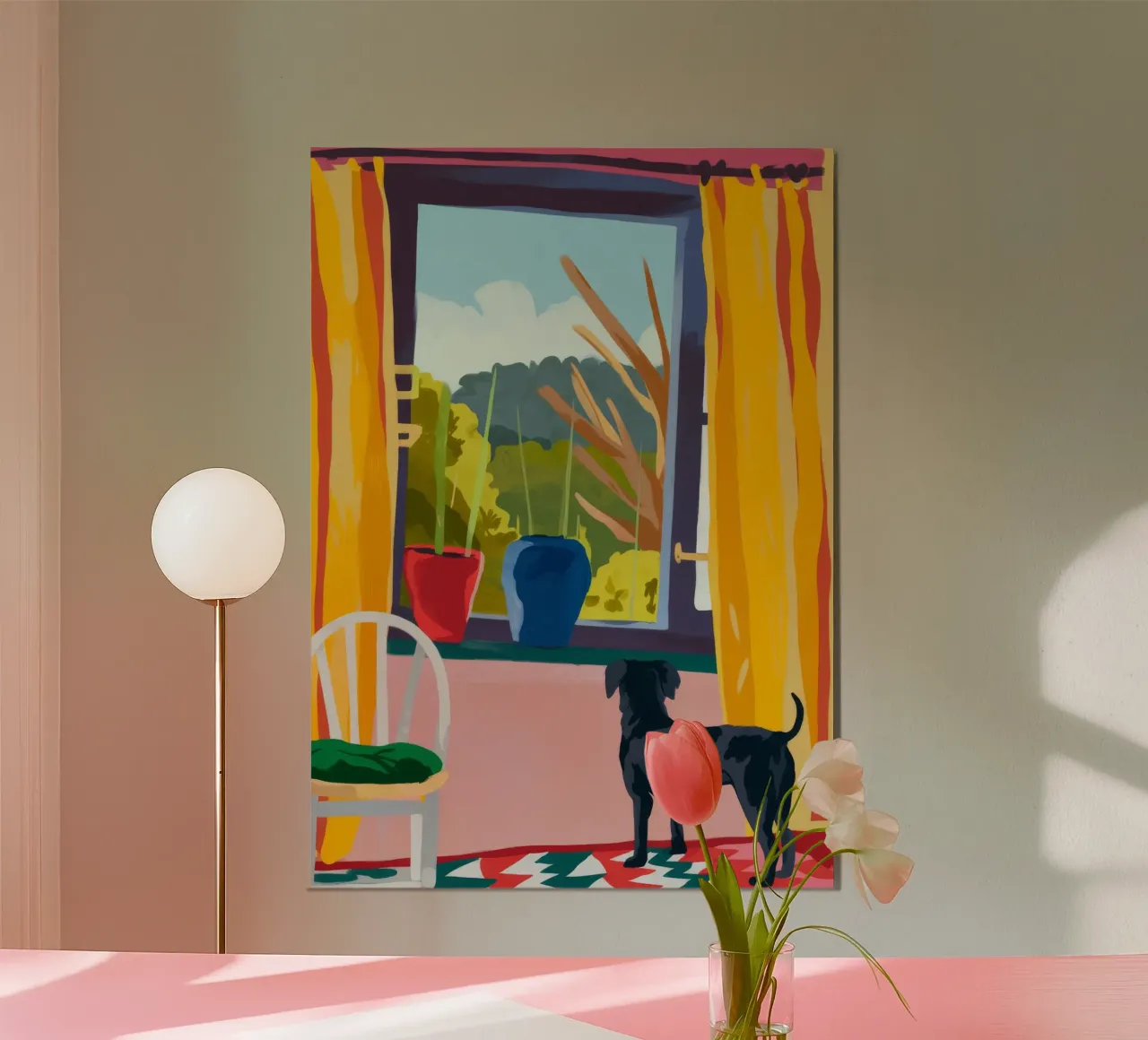 Vue de la fenêtre poster avec cadre en plastique de Artie Shifa