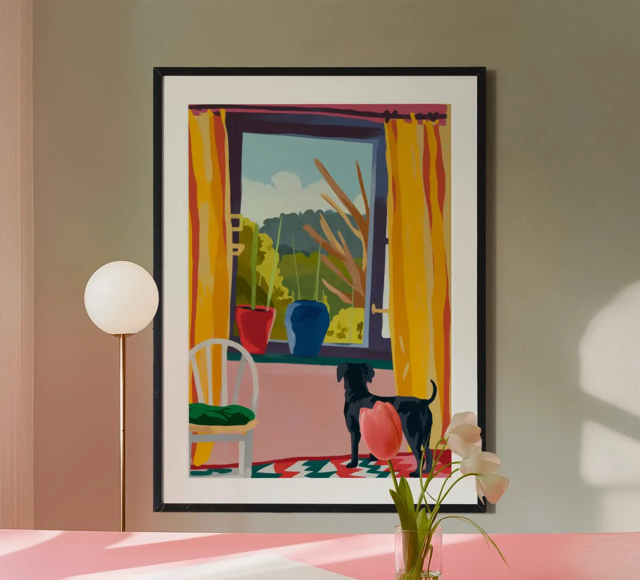 Vue de la fenêtre poster avec cadre en plastique de Artie Shifa