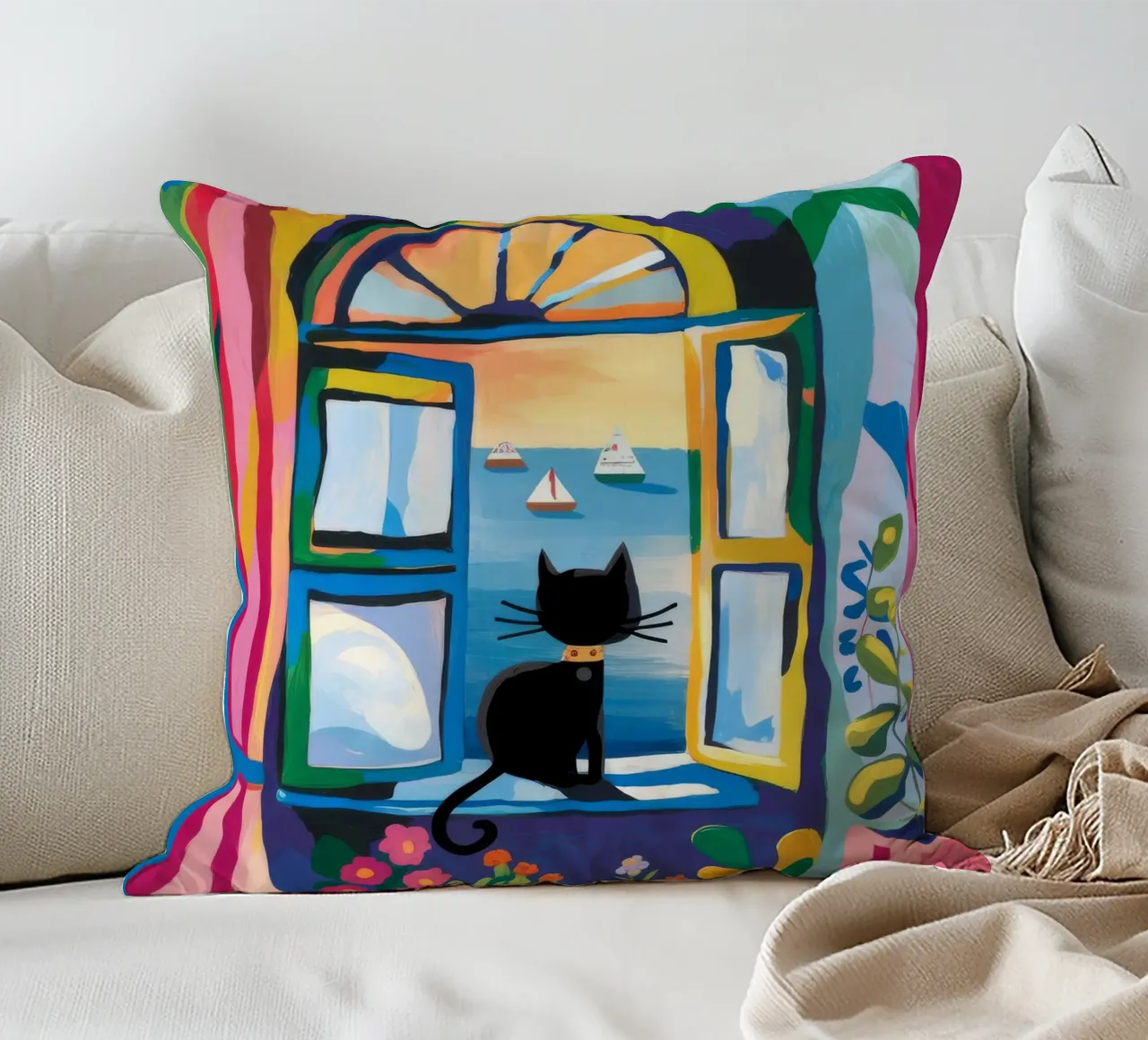 Window Whimsy decorative cushion by Artie Shifa