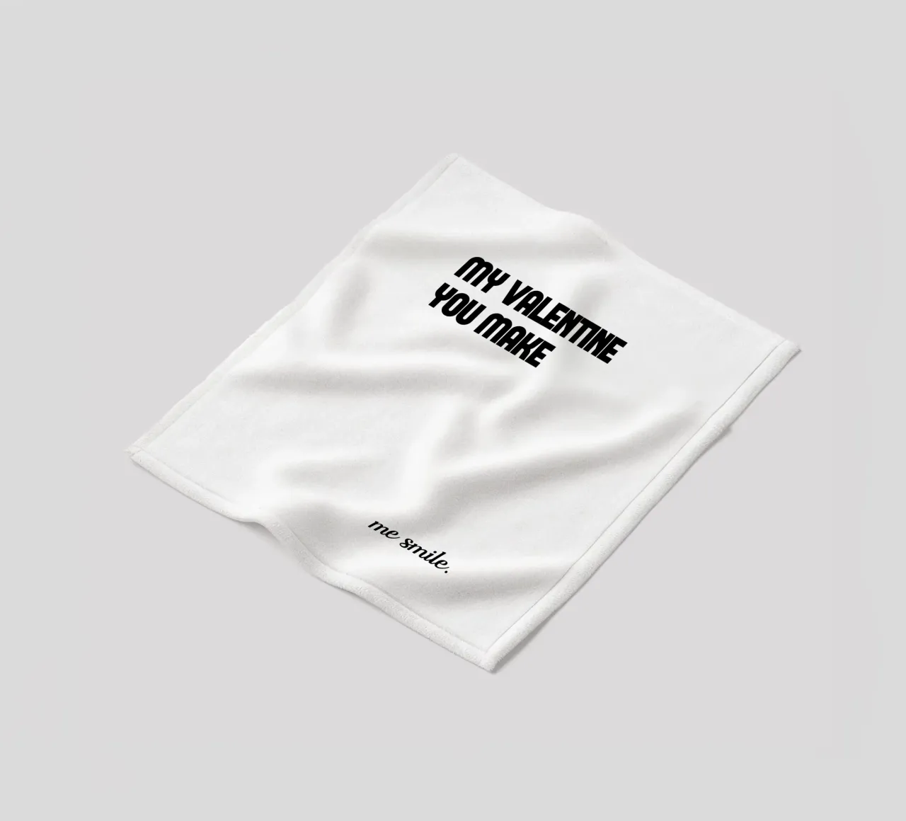 My Valentine You Make Me Smile fleece blanket by YV TYPOGRAPHY