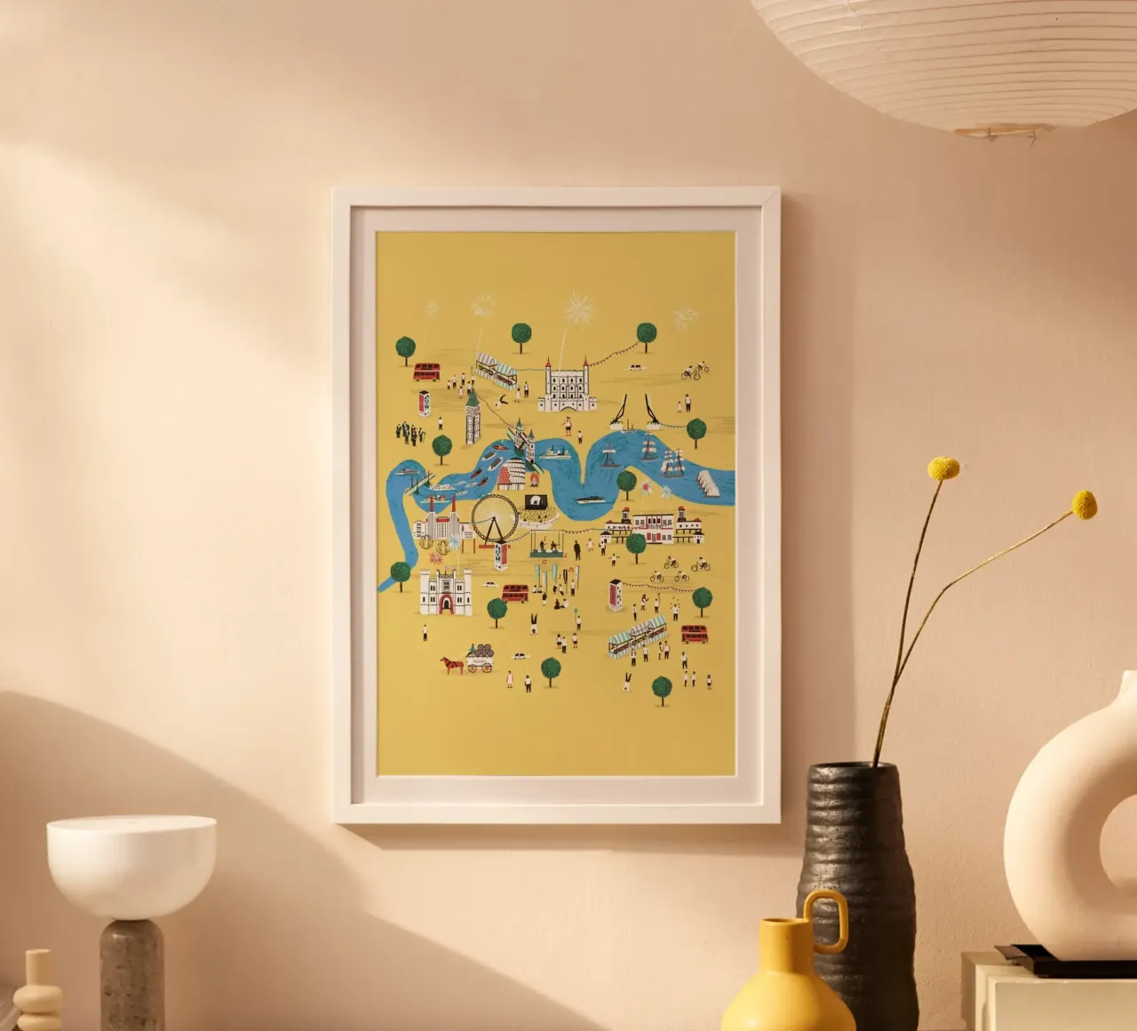 Totally Thames poster con telaio in legno da Alex Foster