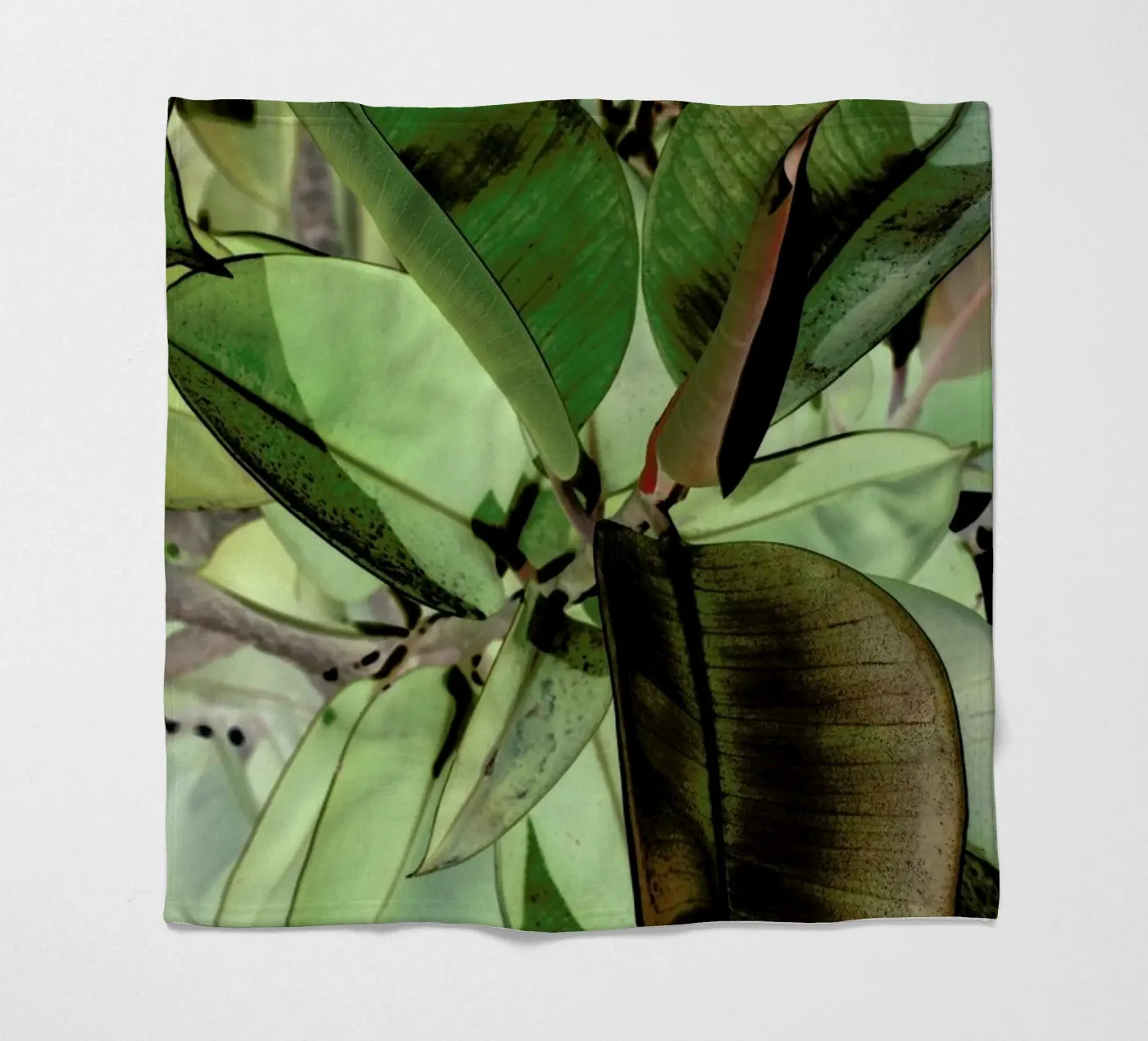 Ficus Elastica fleecedeken van Shot By Clint