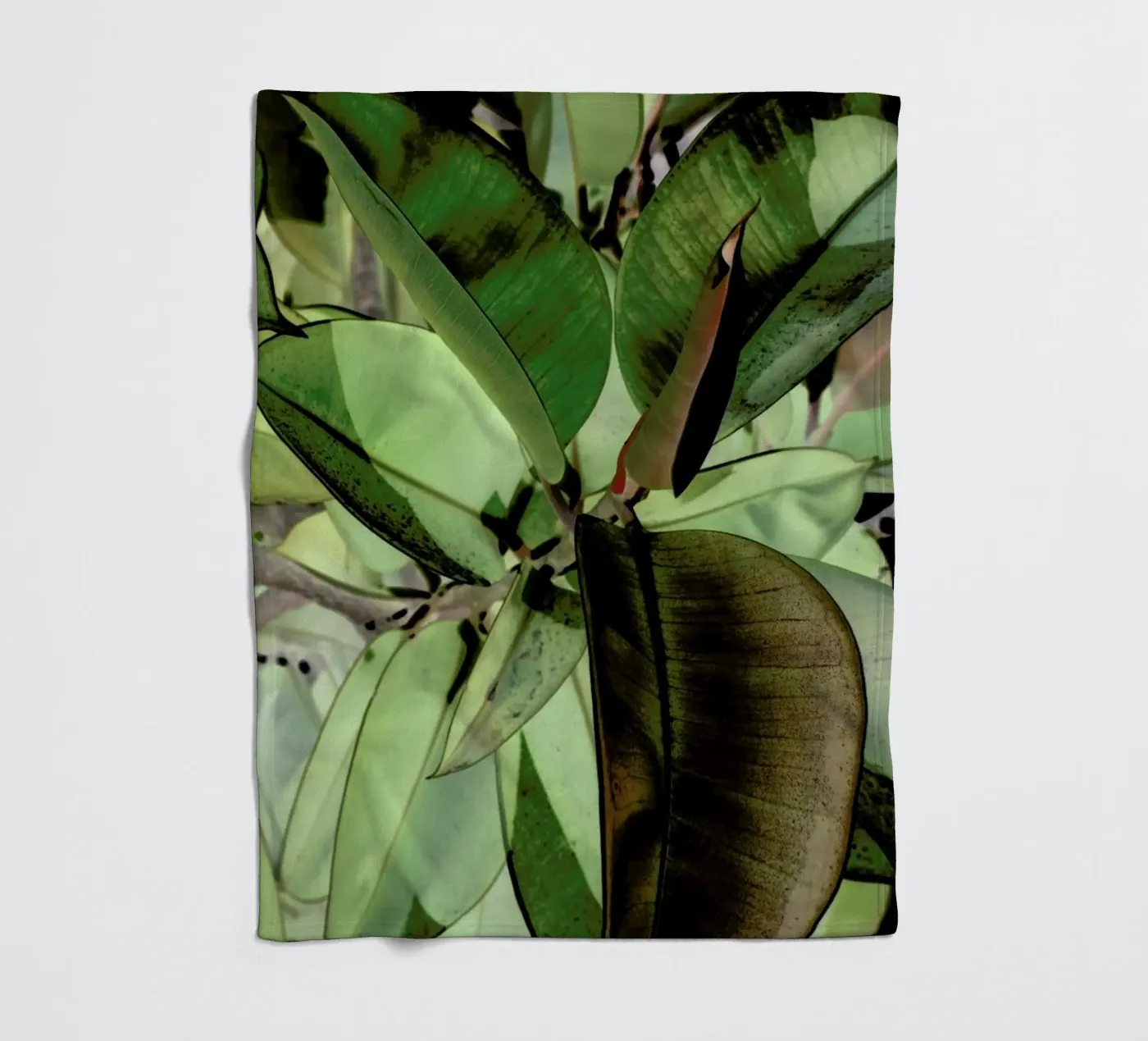 Ficus Elastica fleecedeken van Shot By Clint