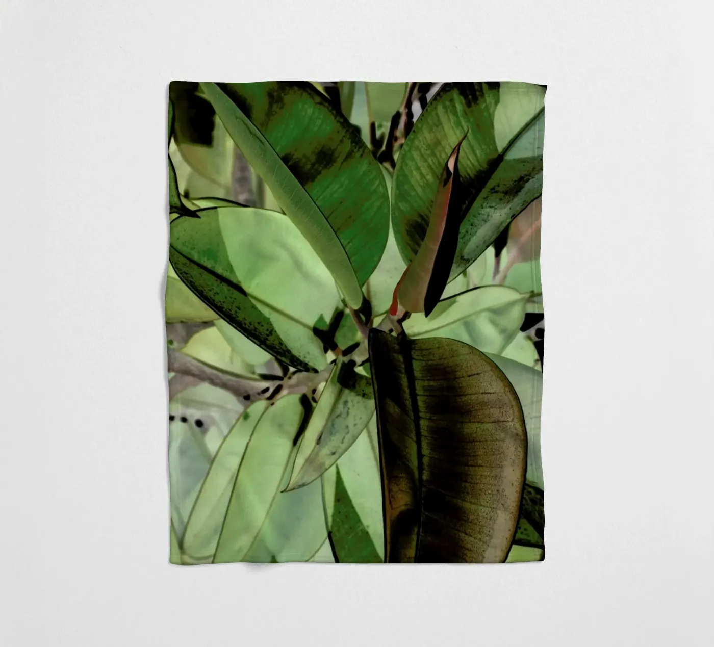 Ficus Elastica fleecedeken van Shot By Clint