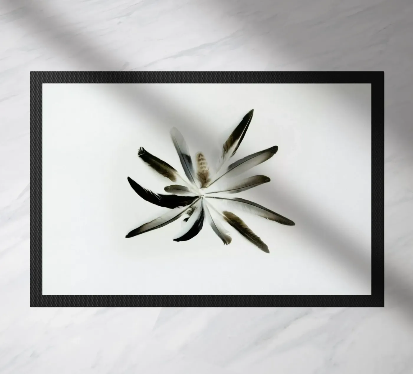 Feathers Circle doormat by Miles of Light