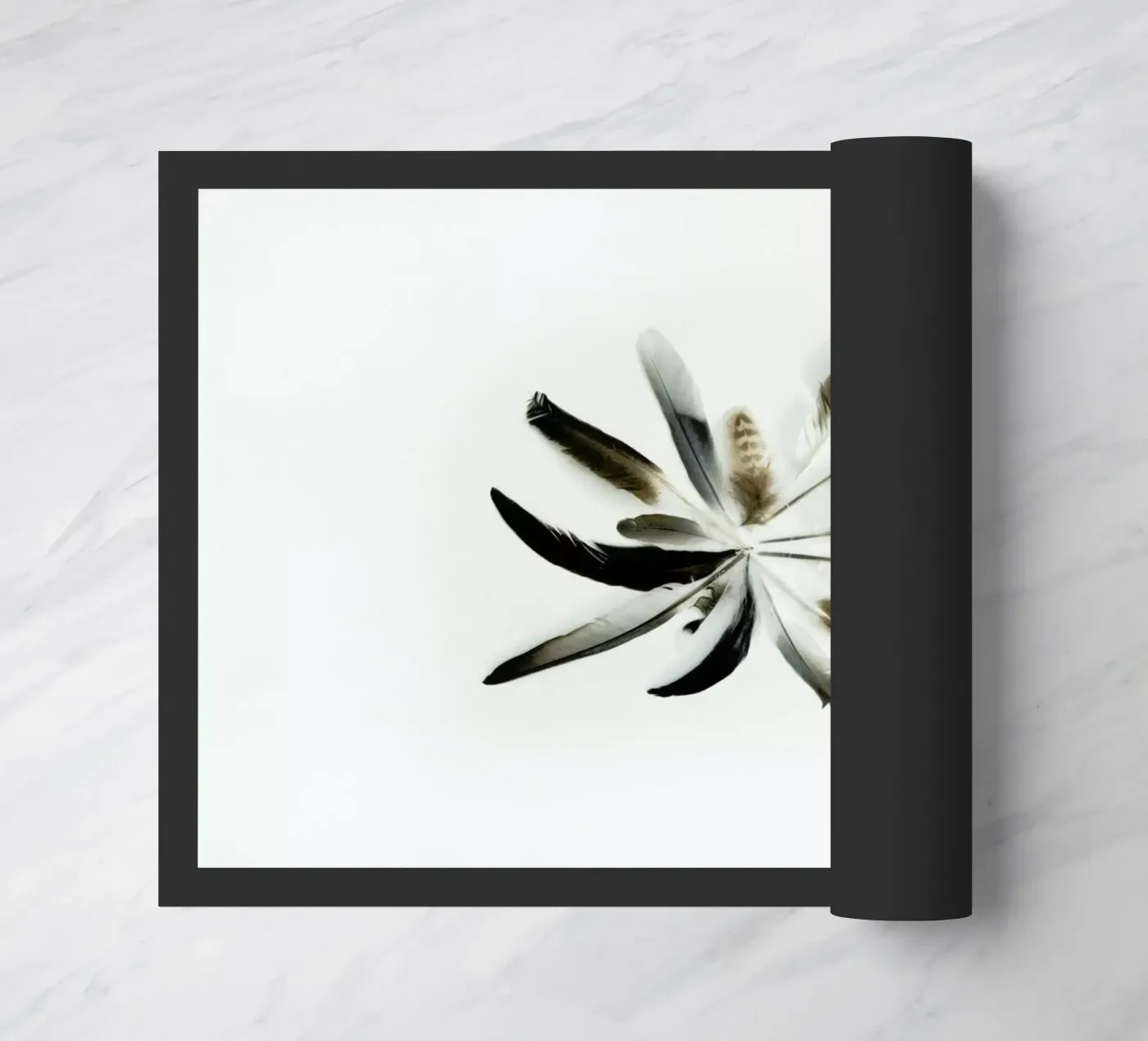 Feathers Circle doormat by Miles of Light