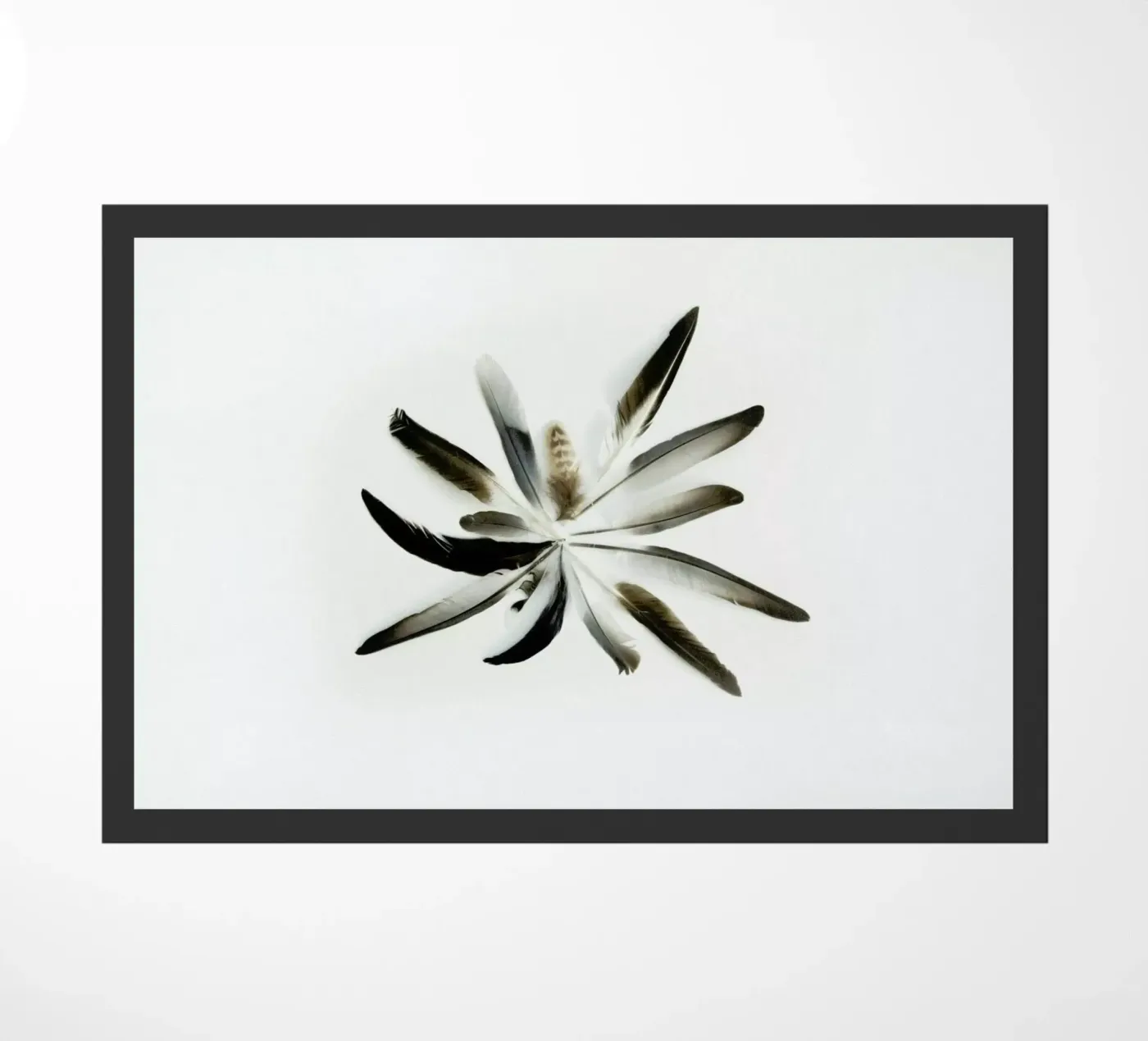 Feathers Circle doormat by Miles of Light