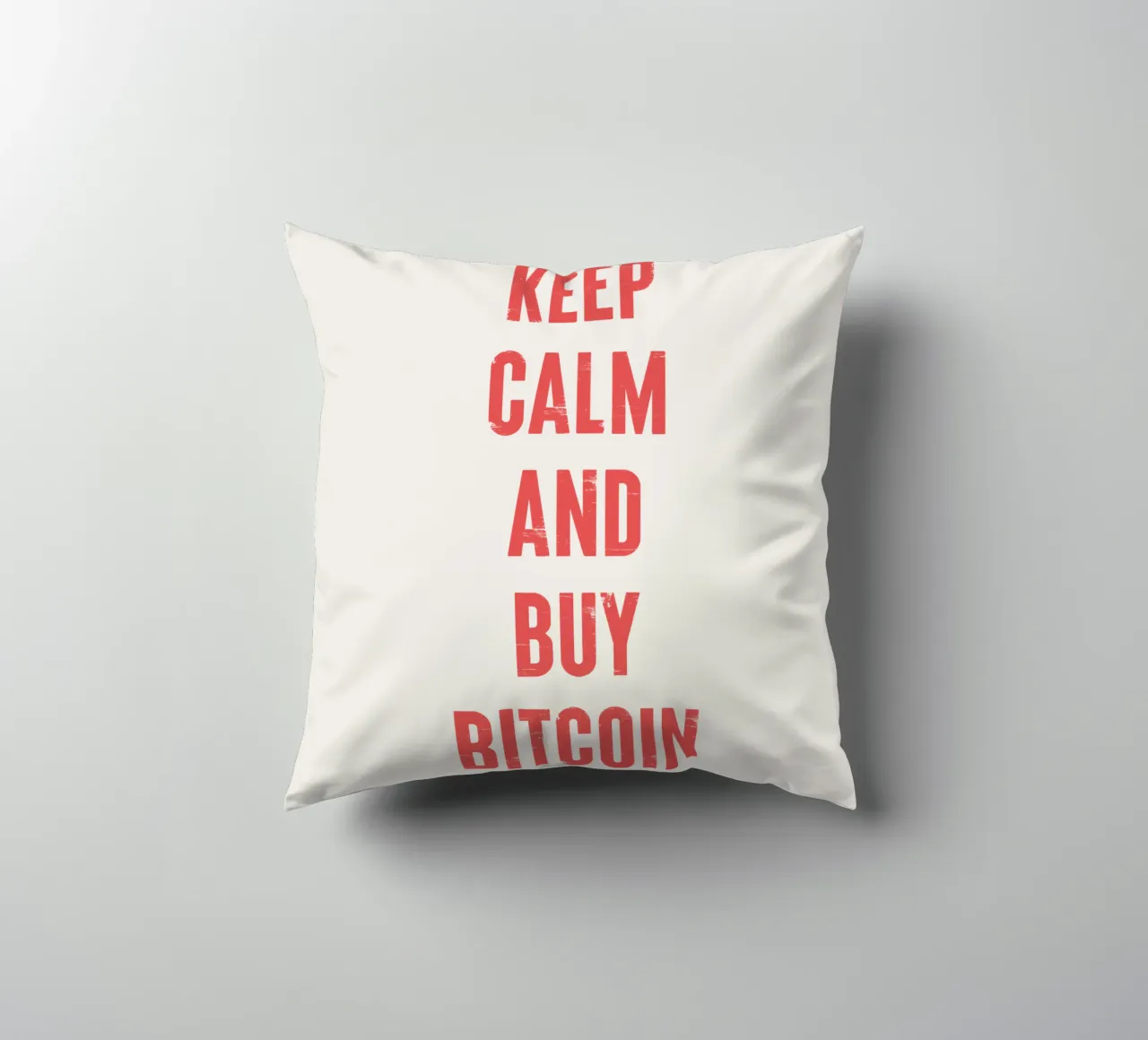 Mantenere la calma e acquistare Bitcoin cuscino da Vintagrafica