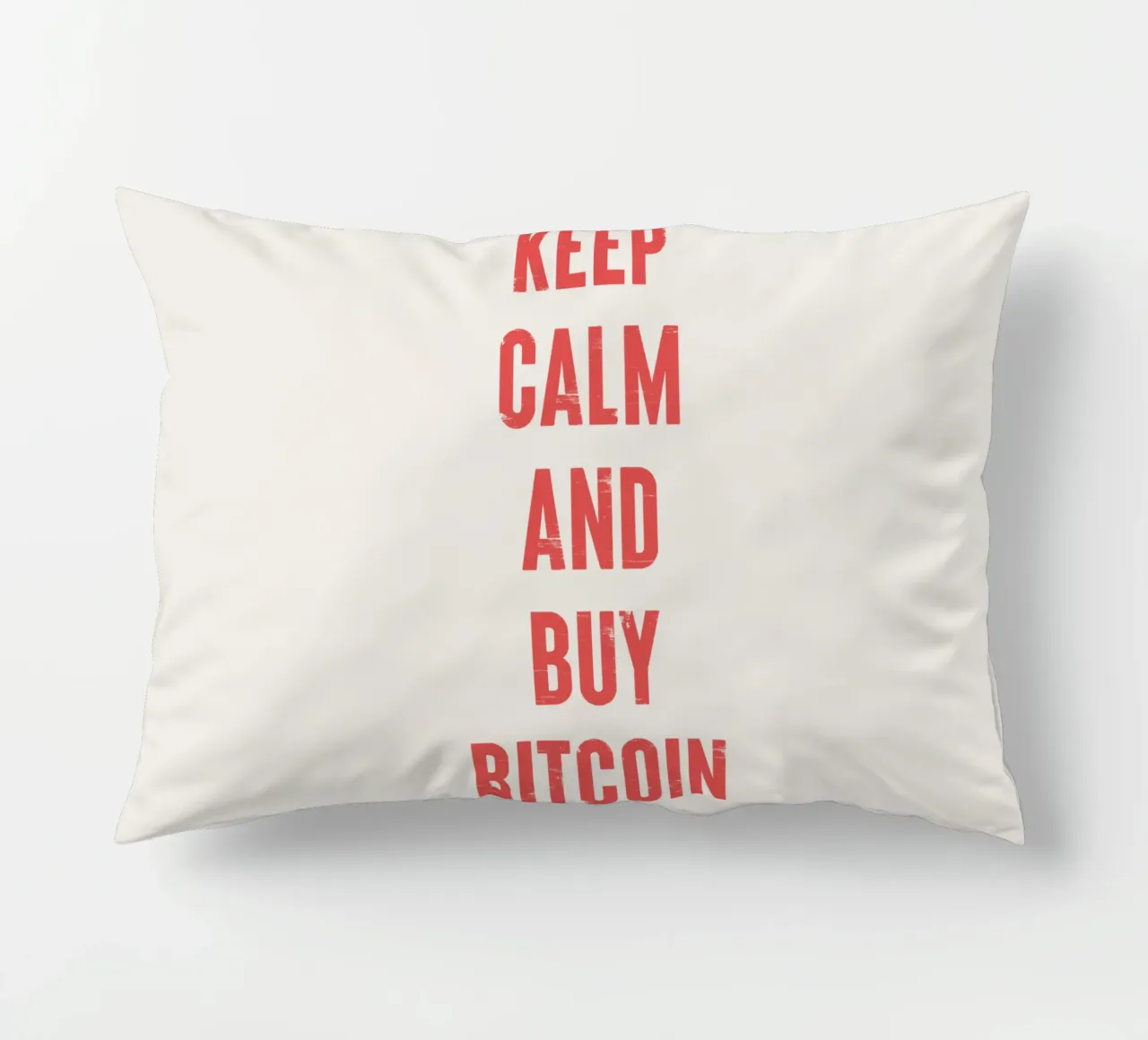 Mantenere la calma e acquistare Bitcoin cuscino da Vintagrafica