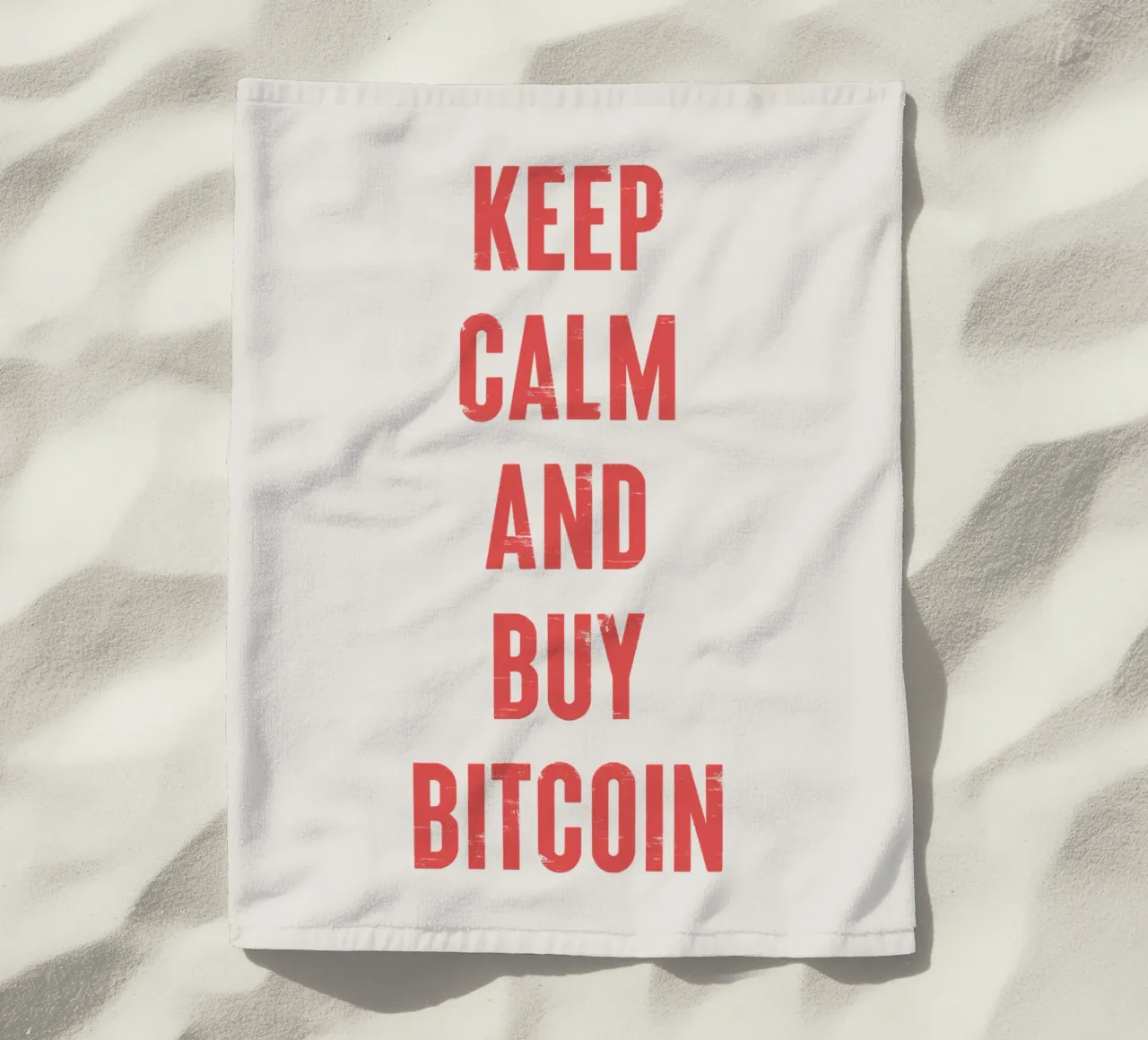 Mantenere la calma e acquistare Bitcoin telo mare da Vintagrafica