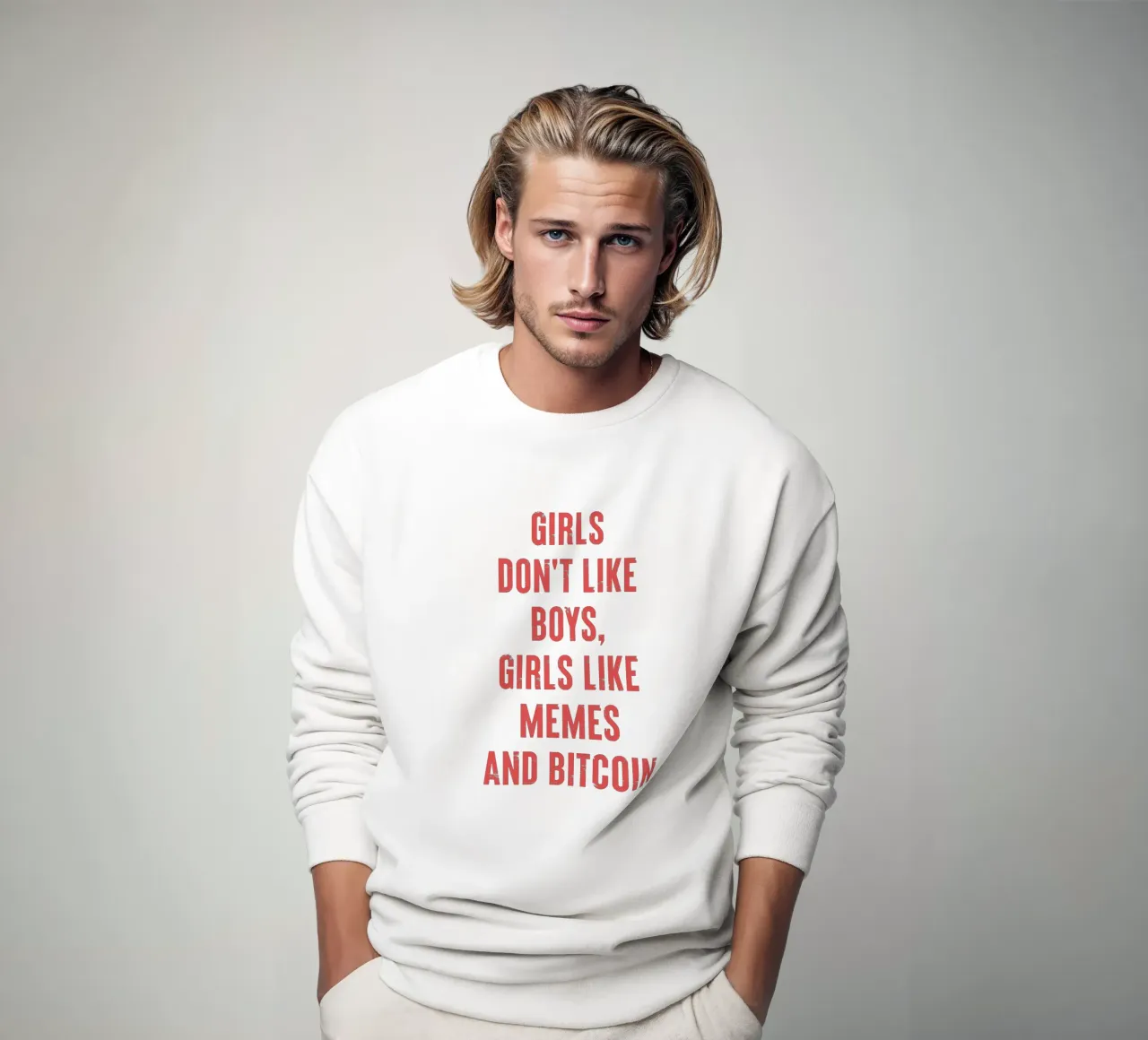 Alle ragazze non piacciono i ragazzi, alle ragazze piacciono i meme e i bitcoin felpa da Vintagrafica