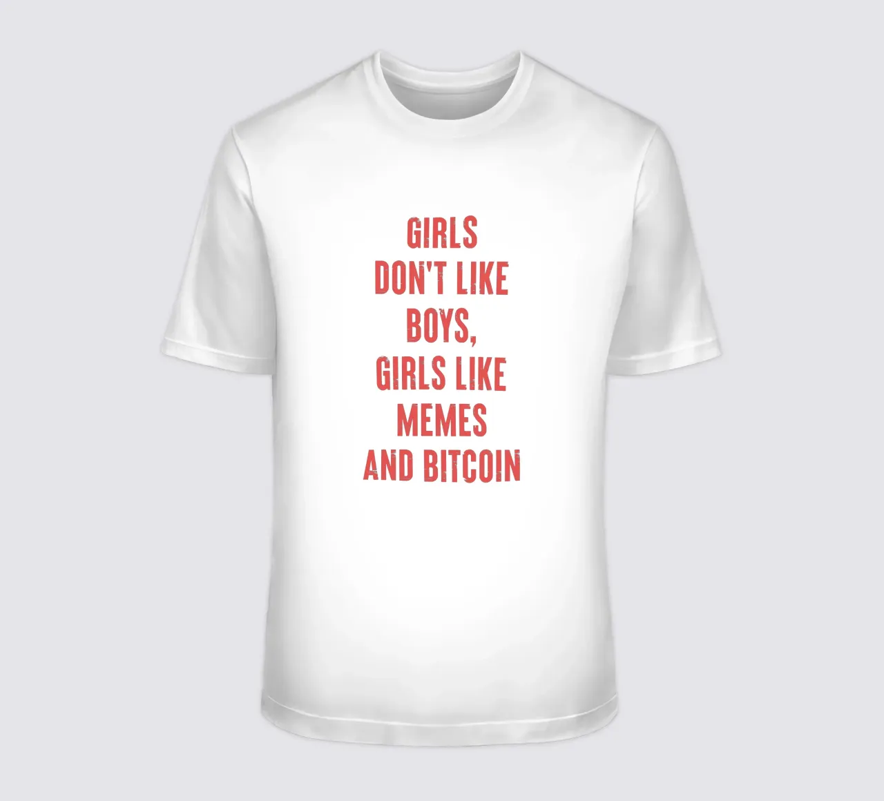 Mädchen mögen keine Jungs, Mädchen mögen Memes und Bitcoin T-Shirt von Vintagrafica