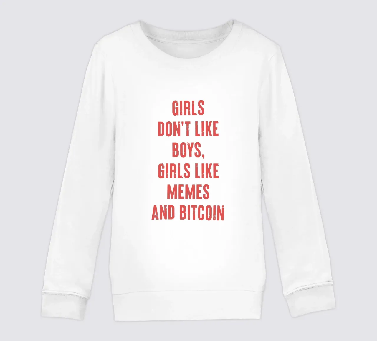 Alle ragazze non piacciono i ragazzi, alle ragazze piacciono i meme e i bitcoin felpa bambino da Vintagrafica