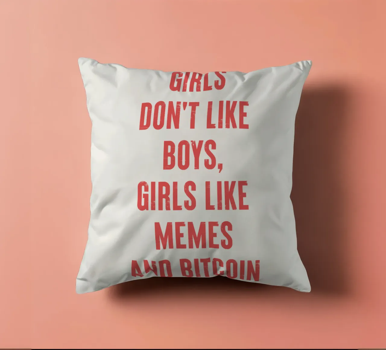 Alle ragazze non piacciono i ragazzi, alle ragazze piacciono i meme e i bitcoin cuscino da Vintagrafica