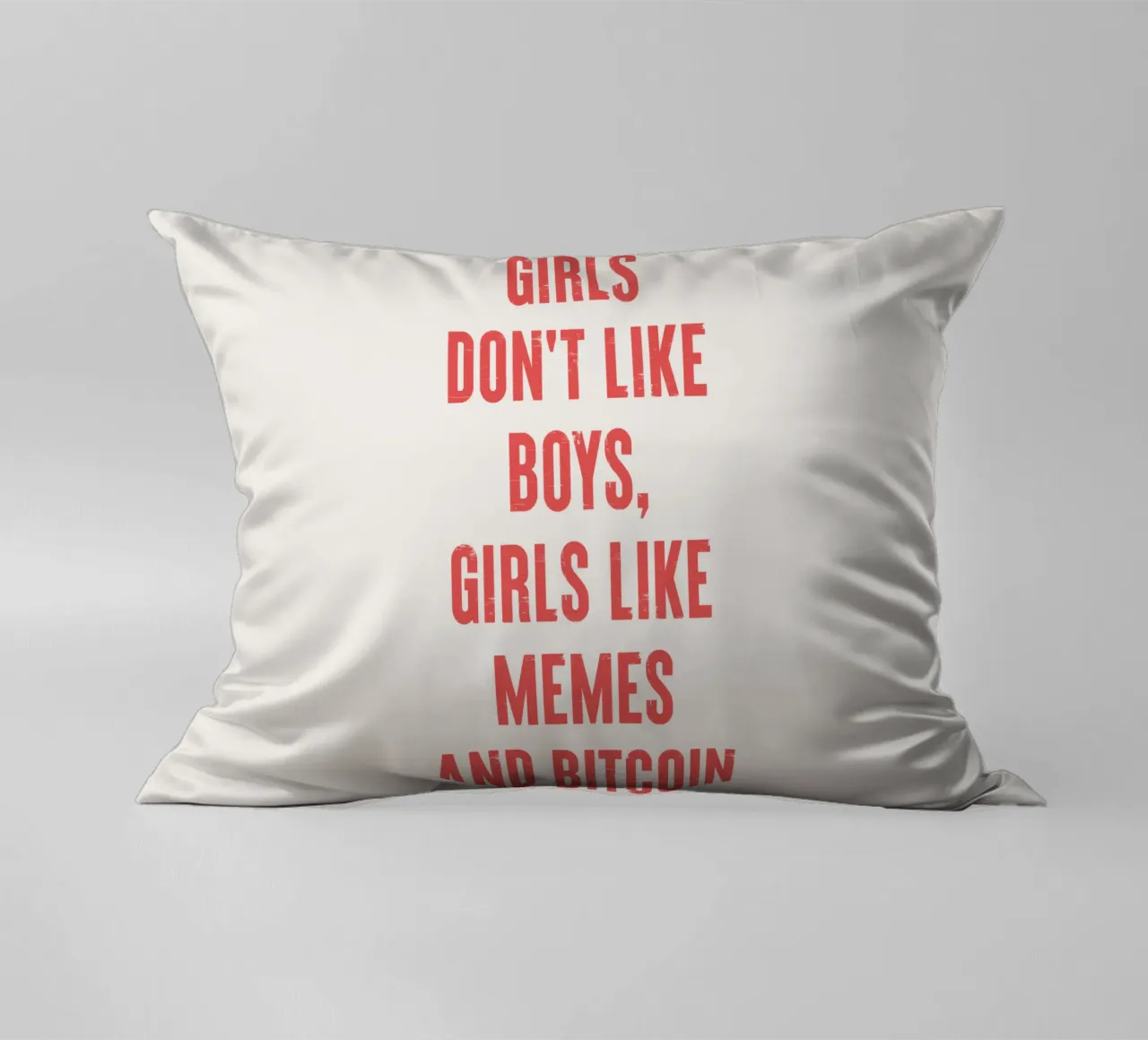 Alle ragazze non piacciono i ragazzi, alle ragazze piacciono i meme e i bitcoin cuscino da Vintagrafica