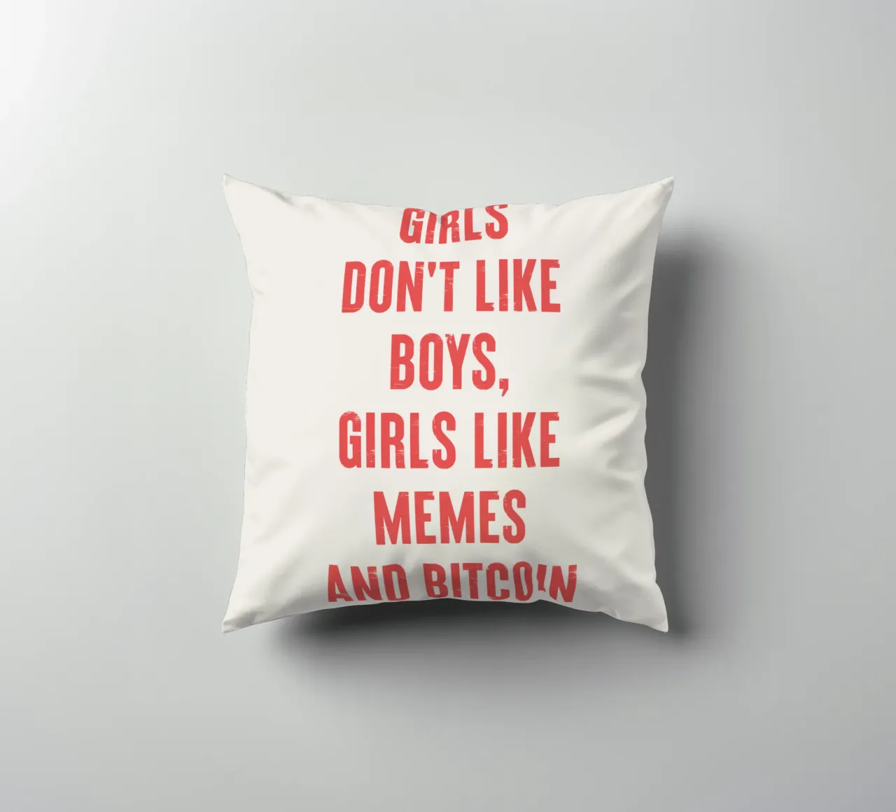 Alle ragazze non piacciono i ragazzi, alle ragazze piacciono i meme e i bitcoin cuscino da Vintagrafica