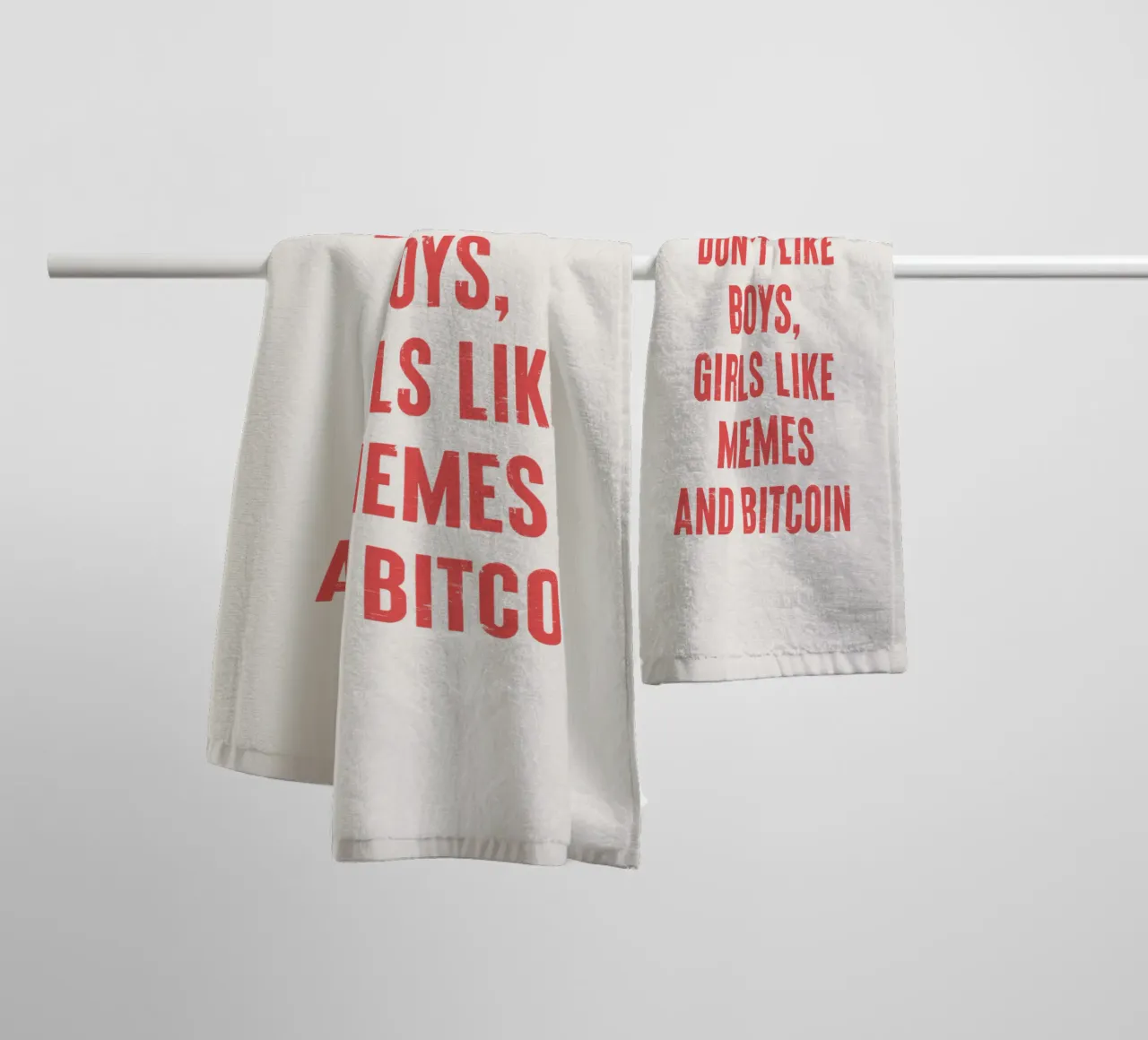 A las chicas no les gustan los chicos, a las chicas les gustan los memes y el bitcoin toalla de baño de Vintagrafica