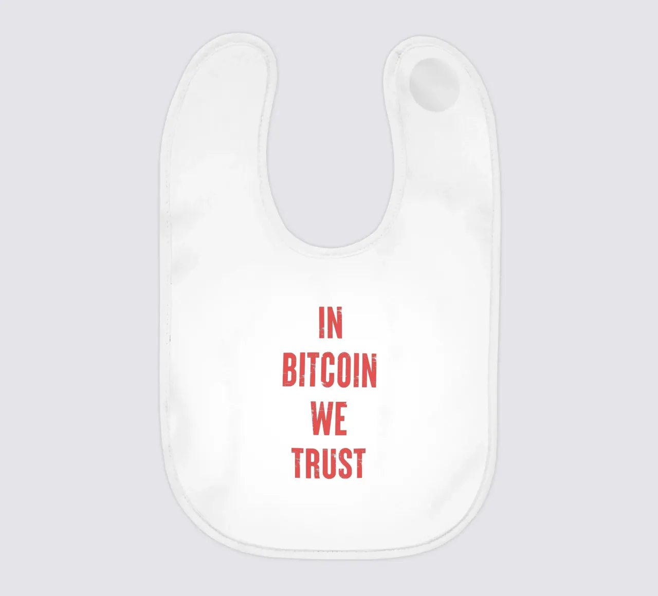 In Bitcoin We Trust bavaglino da Vintagrafica
