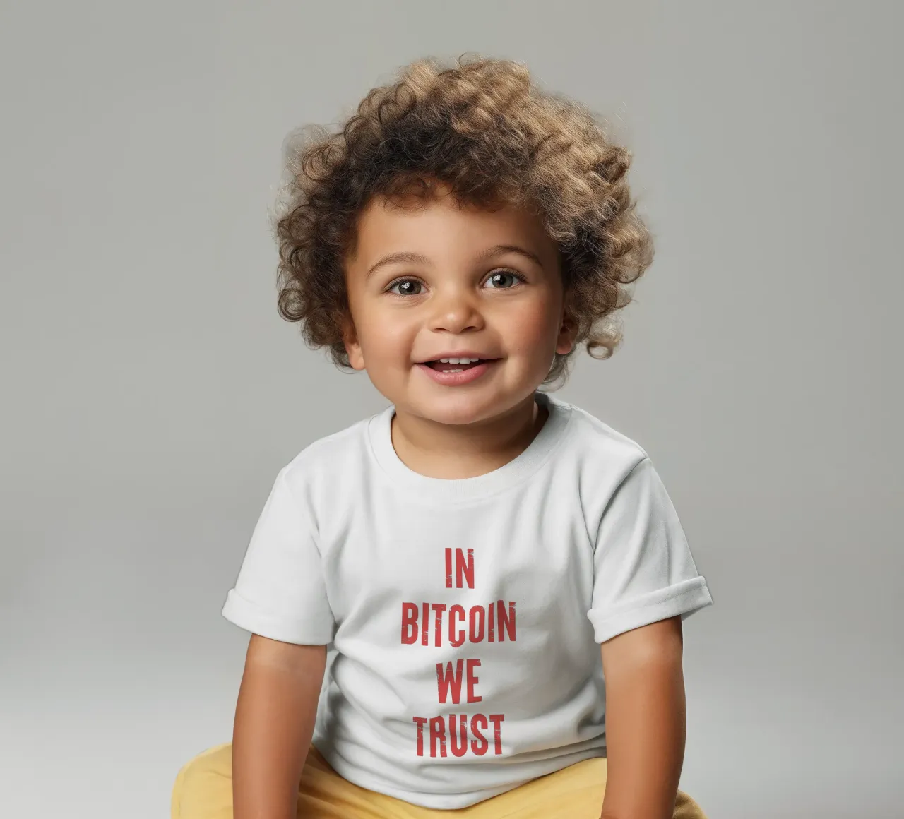 In Bitcoin We Trust maglietta neonato da Vintagrafica