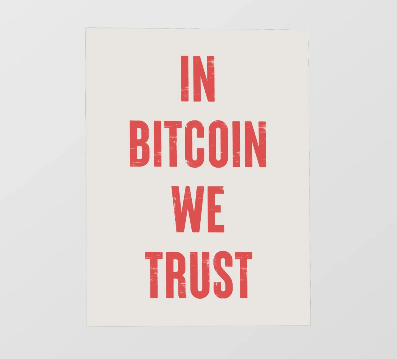 In Bitcoin We Trust pellicola backlit da Vintagrafica