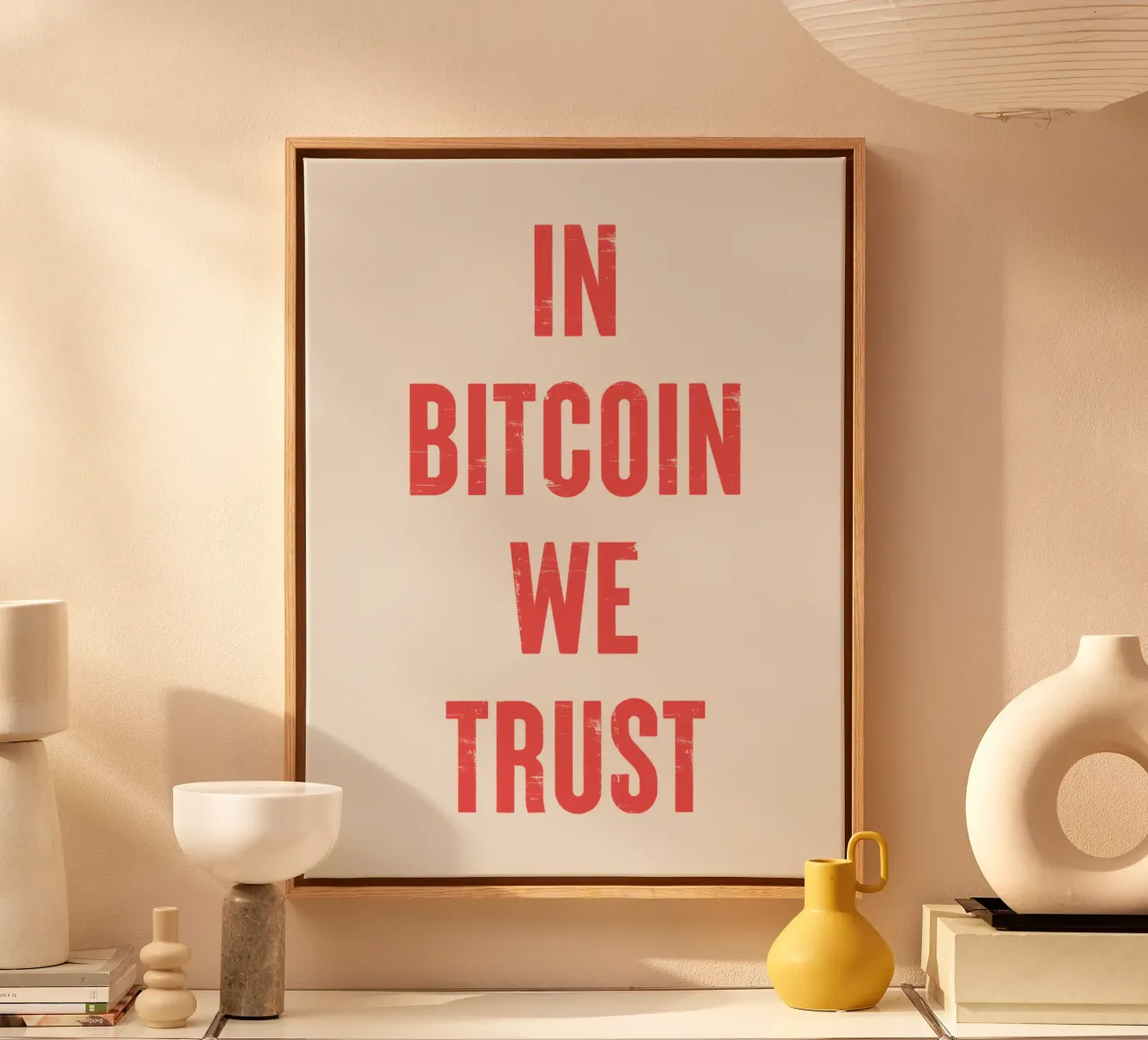In Bitcoin We Trust tela con Cornice a cassetta da Vintagrafica