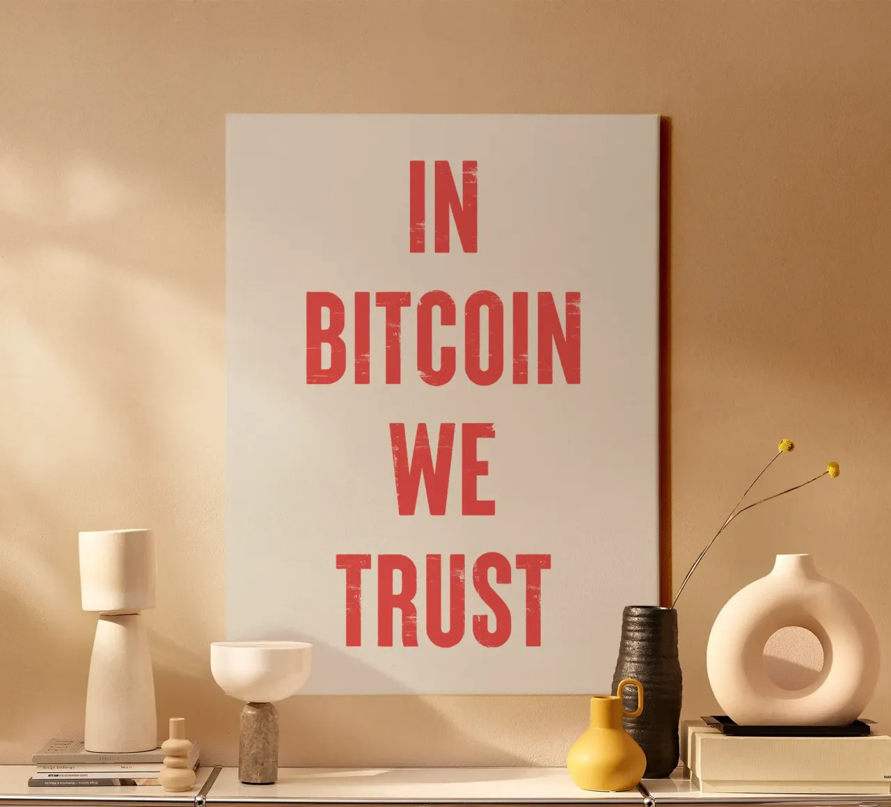 In Bitcoin We Trust tela con Cornice a cassetta da Vintagrafica
