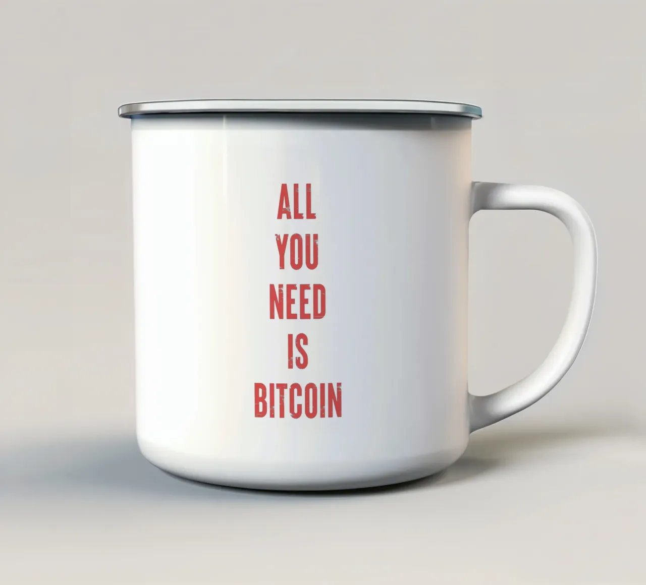 Tutto ciò che serve è Bitcoin tazza in smalto da Vintagrafica