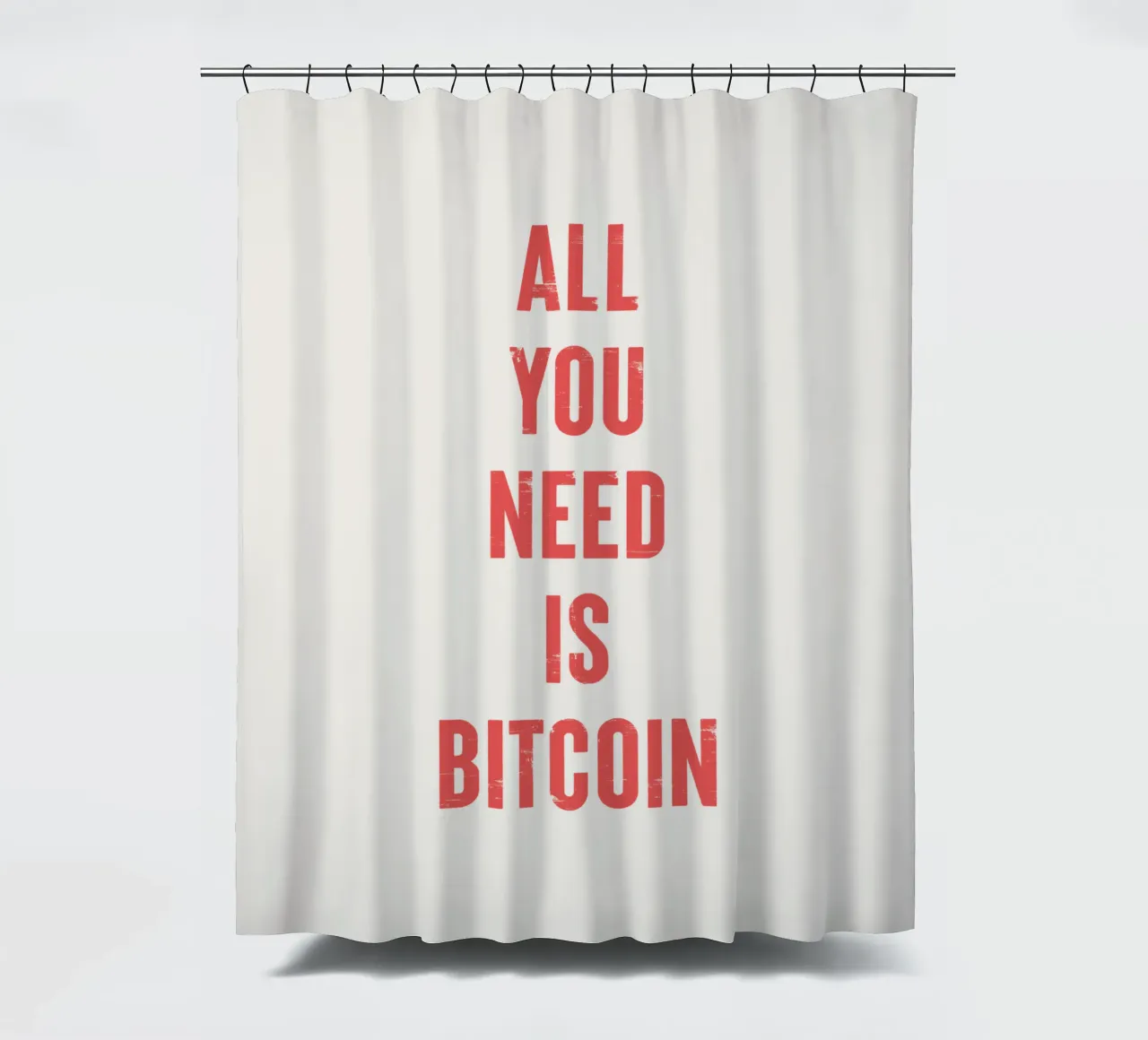 Tutto ciò che serve è Bitcoin tenda da doccia da Vintagrafica
