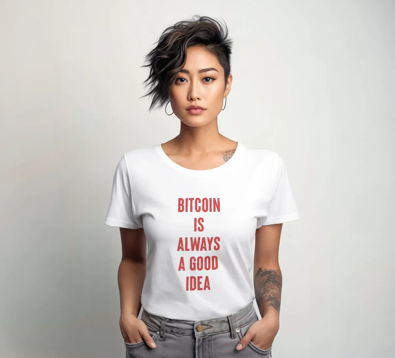 Bitcoin is always a good idea women's fitted t-shirt by Vintagrafica