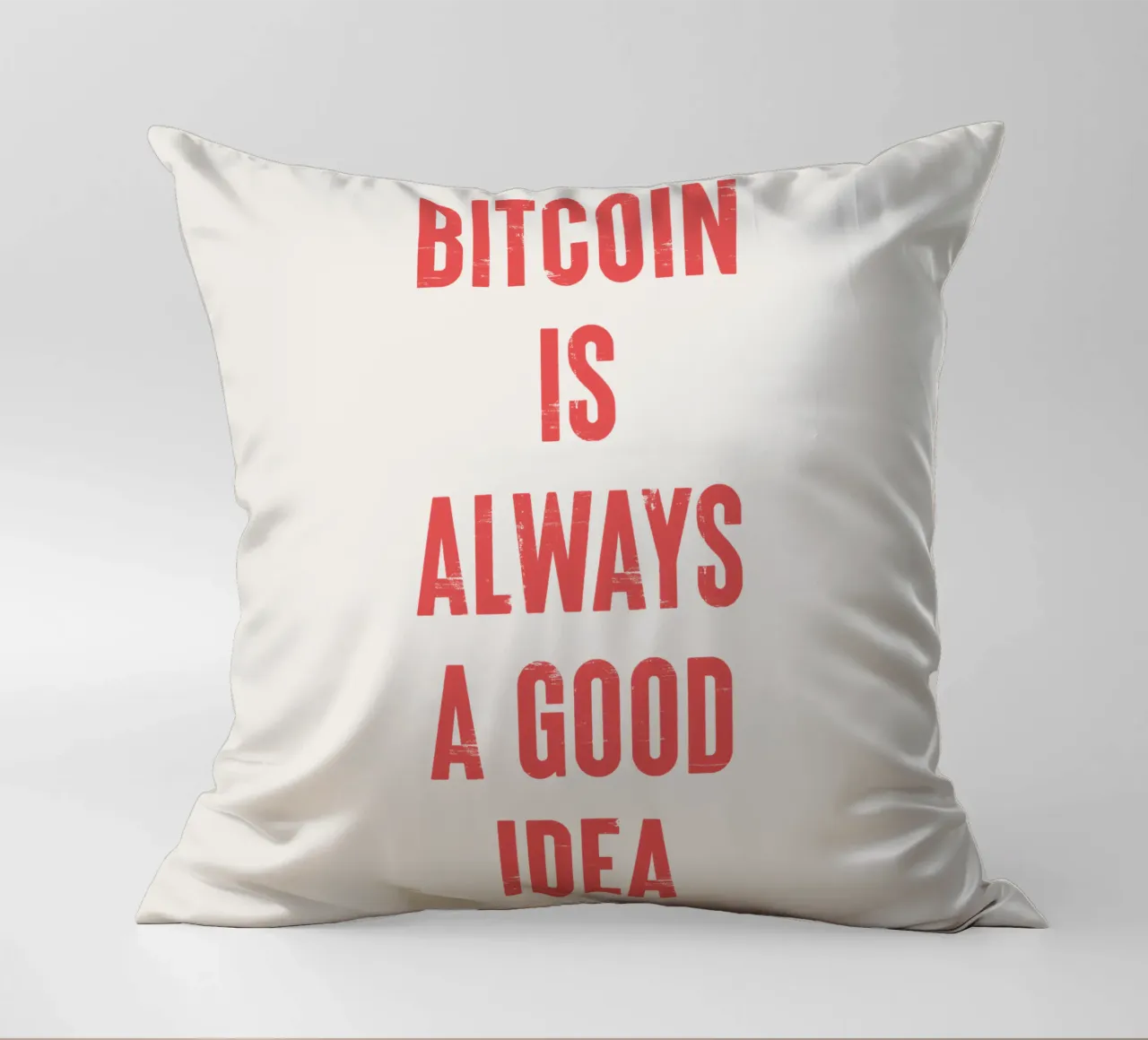 Bitcoin is always a good idea decorative cushion by Vintagrafica