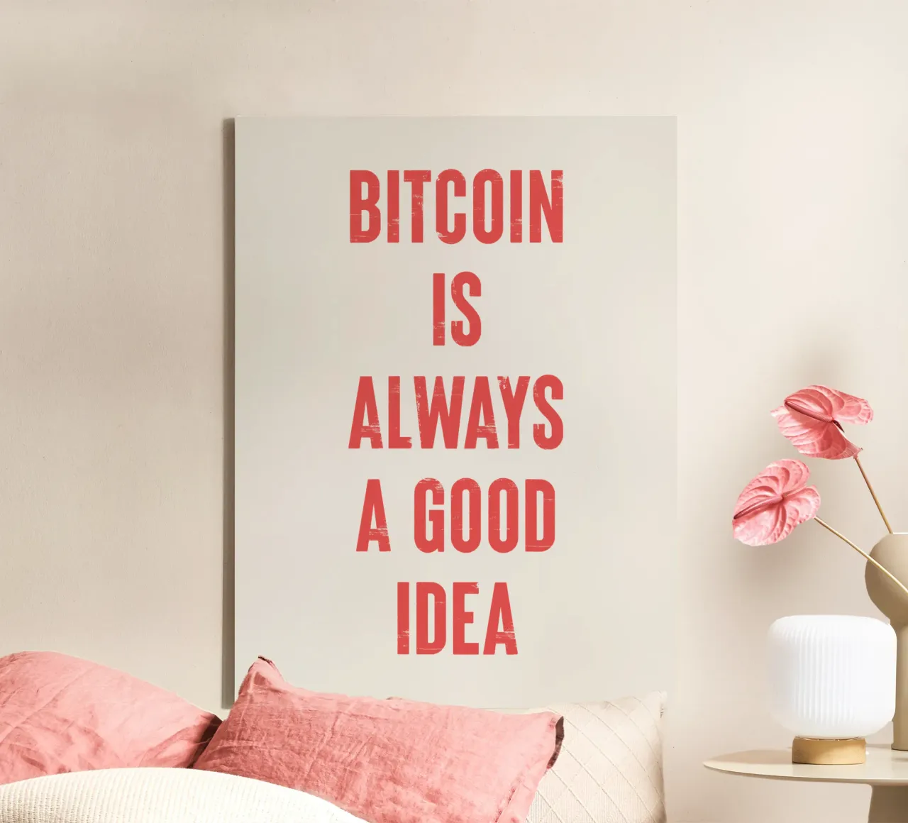 Il Bitcoin è sempre una buona idea tela con Cornice a cassetta da Vintagrafica